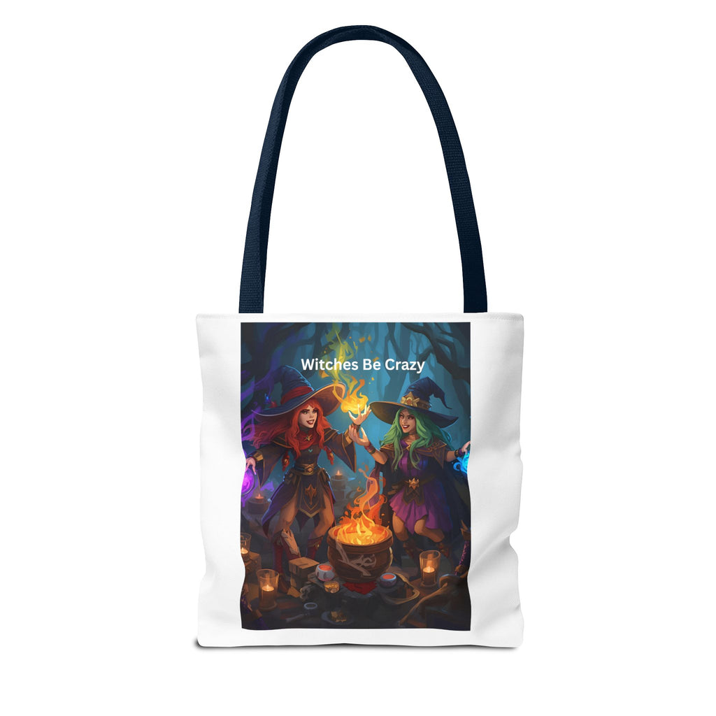 Spooky Halloween Witchy Tote Bag - Witches Be Crazy, Stylish Carryall, Halloween Gift, Boho Bag, Magic Lover's Accessory, Unique Shopper