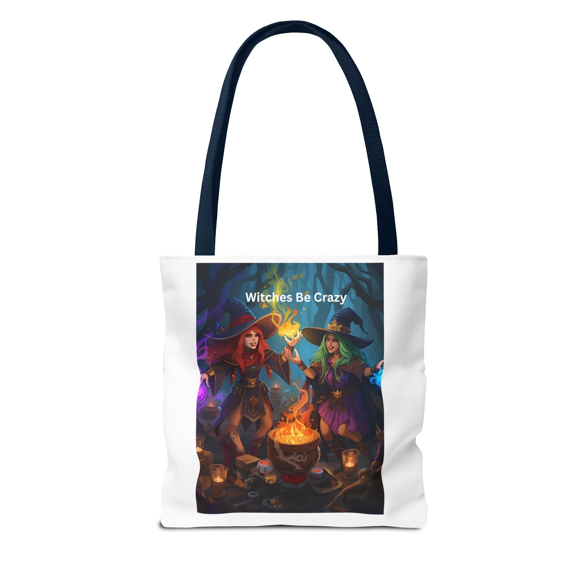 Spooky Halloween Witchy Tote Bag - Witches Be Crazy, Stylish Carryall, Halloween Gift, Boho Bag, Magic Lover's Accessory, Unique Shopper