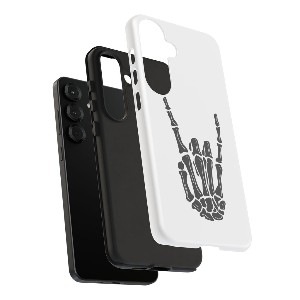 Rock On Skeleton Phone Case, Edgy Phone Cover, Tough Cases for Music Lovers, Halloween Accessories, Gifts for Him