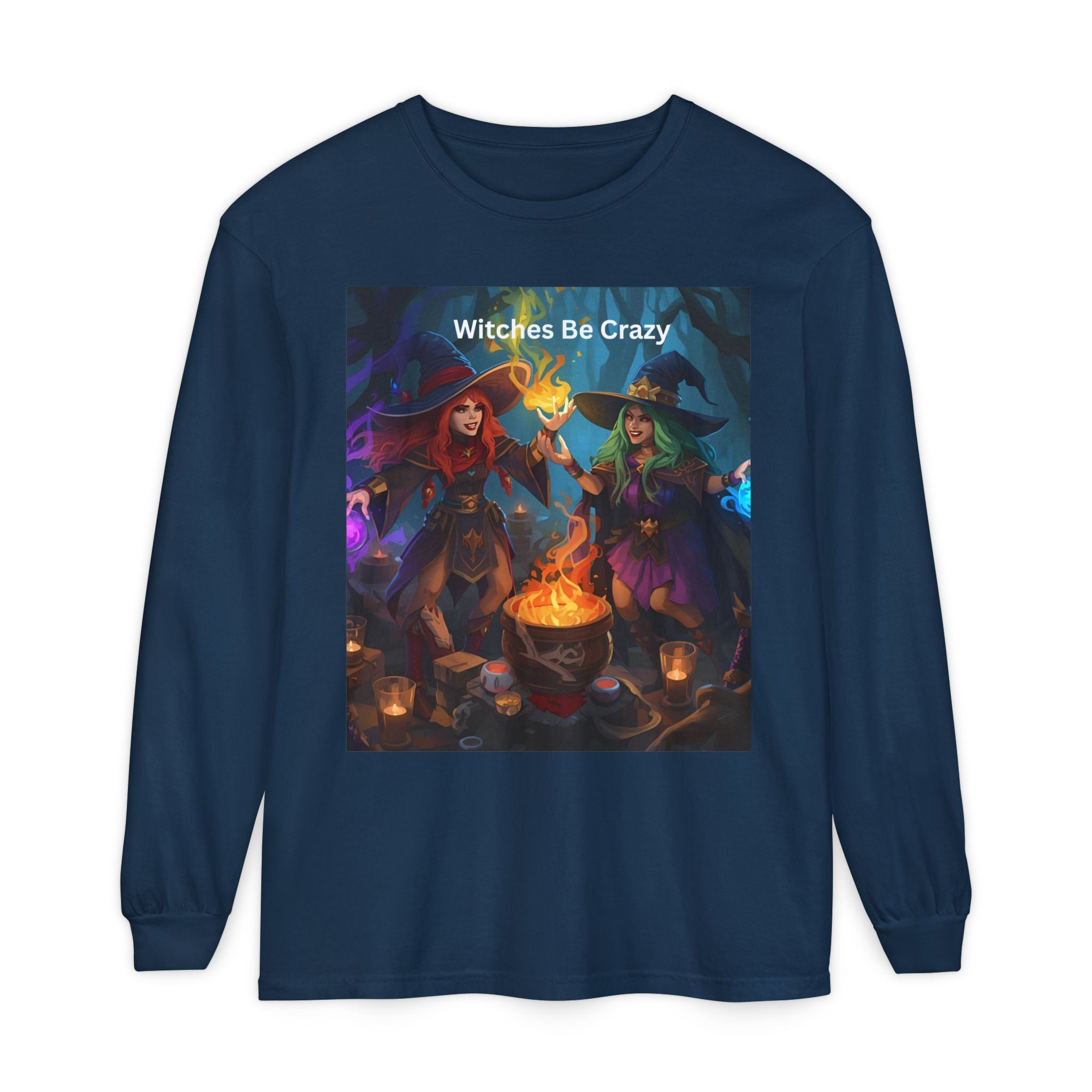 Spooky Halloween Witches Be Crazy Long Sleeve T-Shirt, Halloween Top, Witchy Apparel, Unisex Shirt, Spooky Gift, Casual Wear