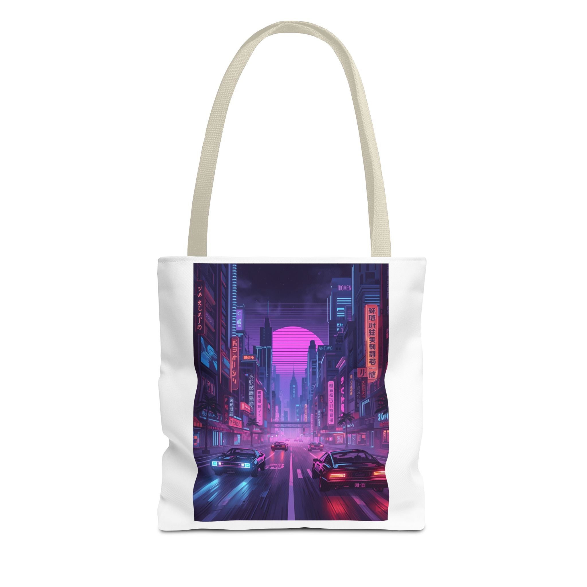 Futuristic Cityscape Tote Bag | AOP, Vintage Vibe, Travel Companion, Gift for Urban Explorers, Festival Accessory