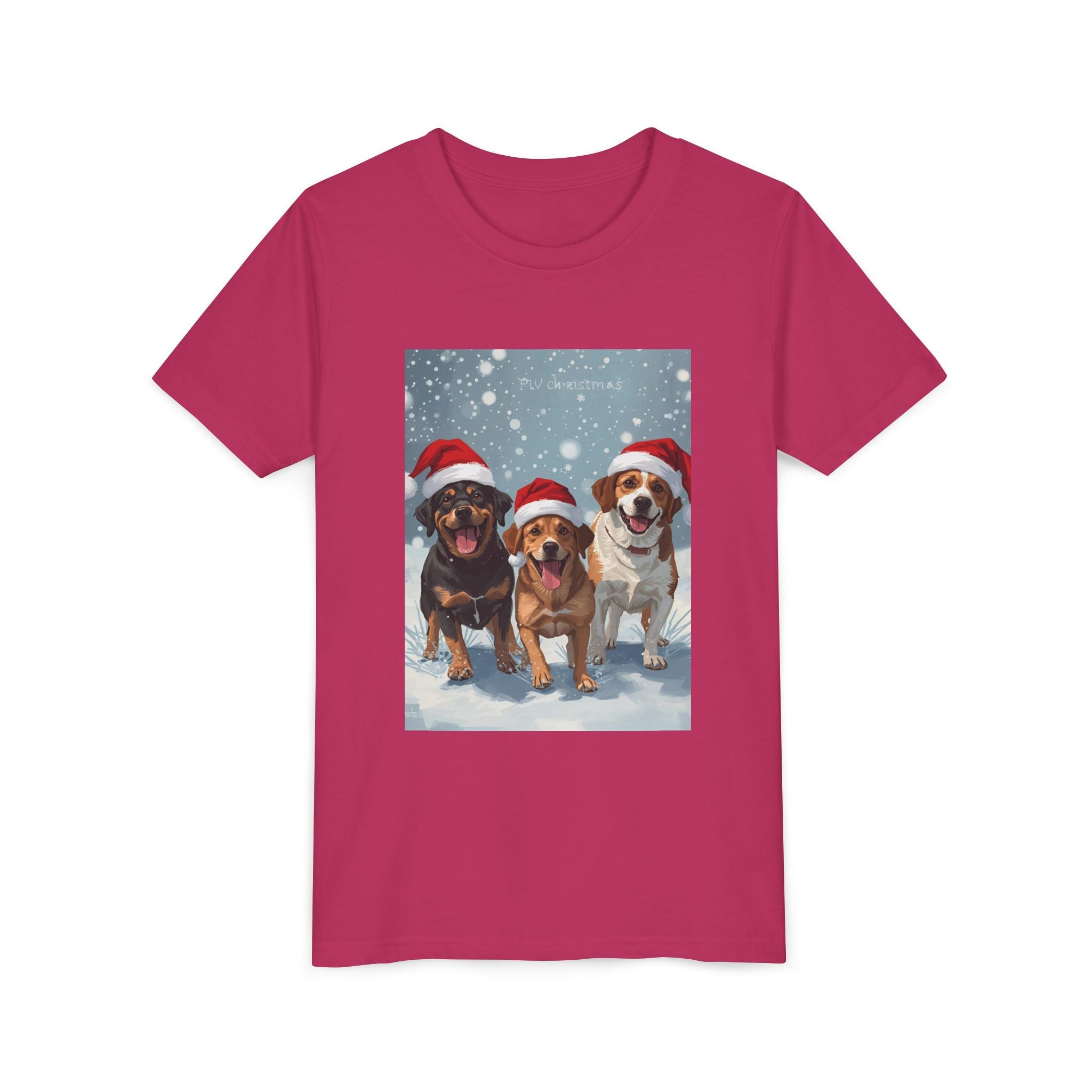 Cute Christmas Dogs Youth Short Sleeve Tee