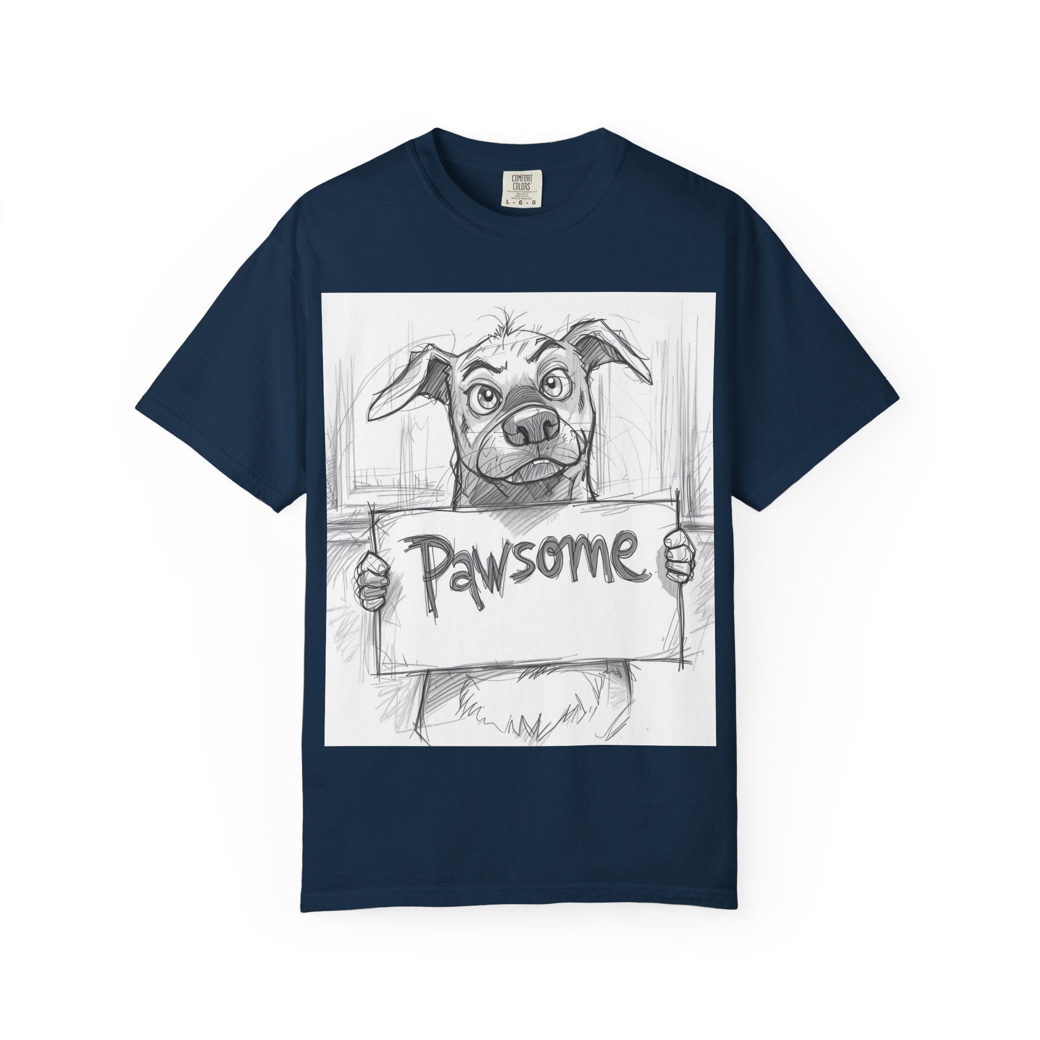 Pawsome Dog Lover T-shirt - Unisex Garment-Dyed Tee, Pet Owner Gift, Animal Lover Apparel, Funny Dog Shirt, Casual Wear