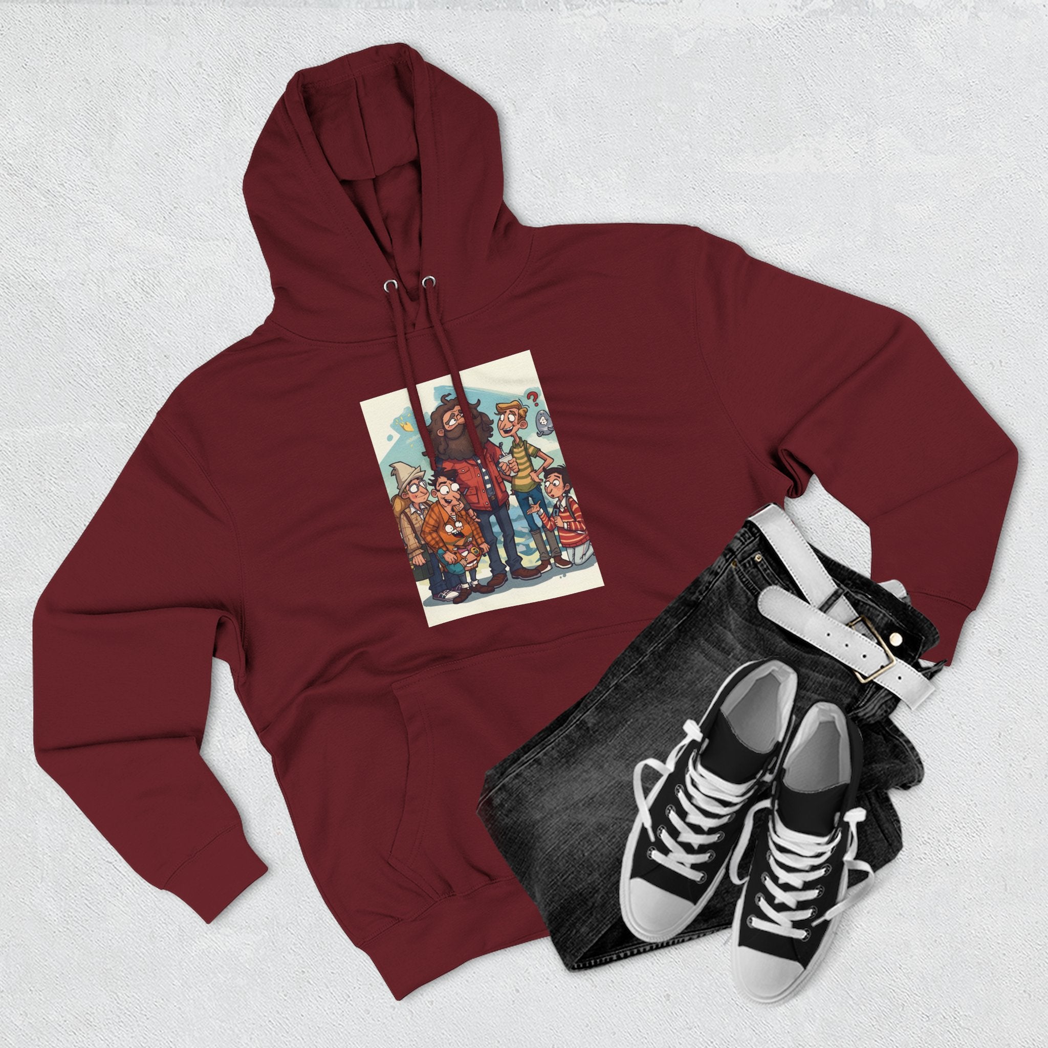 Cozy Family Fun Hoodie, Three-Panel Fleece Sweatshirt, Gift for Parents, Casual Wear, Holiday Apparel, Winter Fashion