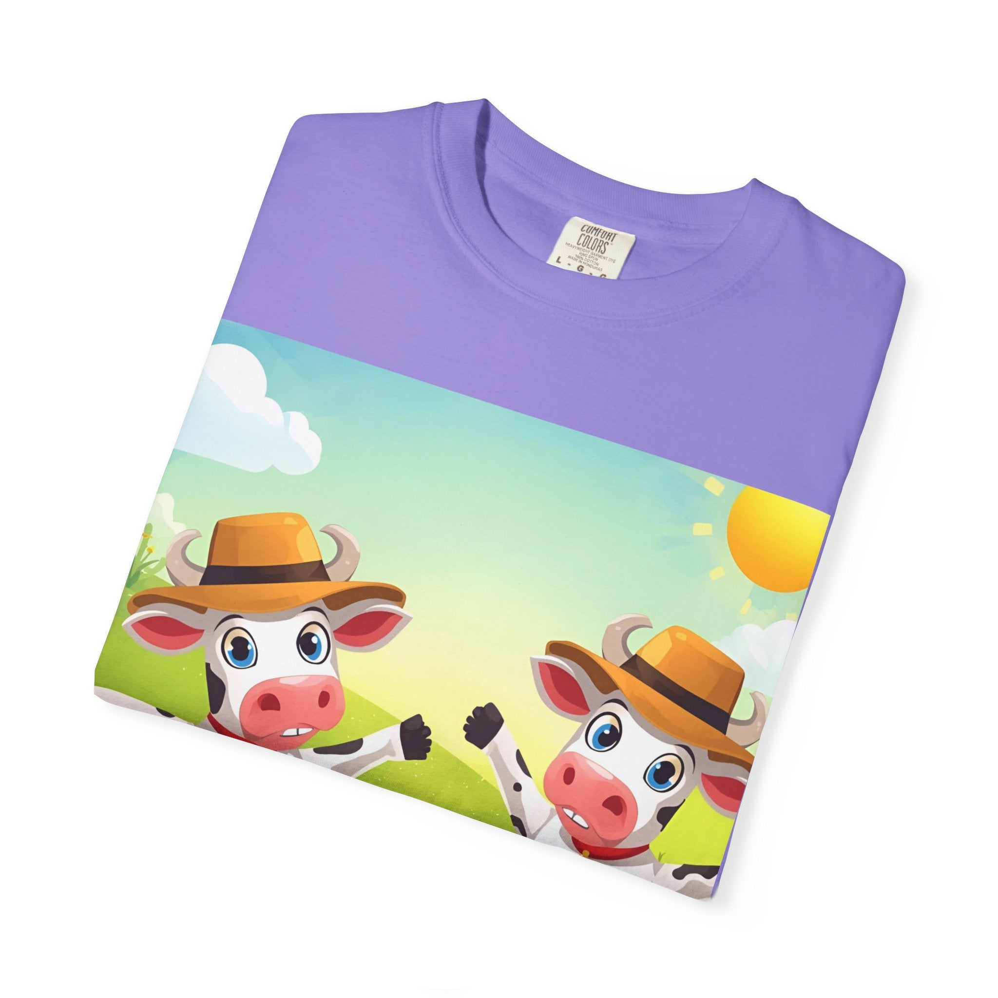 Cute Cow Fun Farm Unisex Garment-Dyed T-shirt