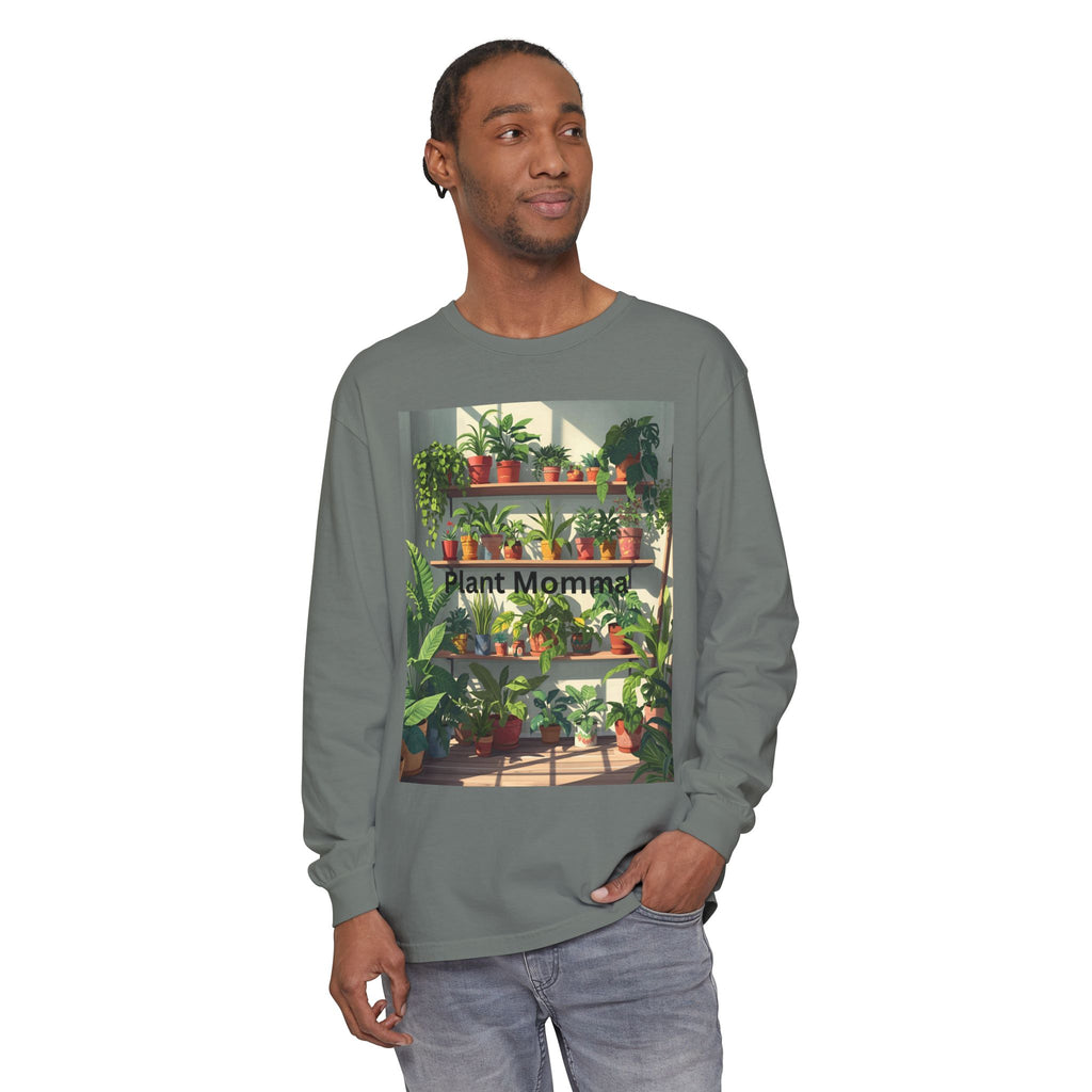 Plant Momma Long Sleeve T-Shirt, Perfect for Plant Lovers, Gardening Gifts, Eco-friendly Fashion, Casual Wear, Spring Celebrations