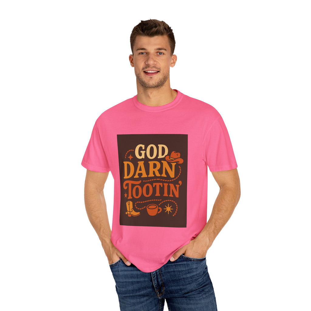 Vintage-Inspired Unisex T-Shirt with 'God Darn Tootin' Graphic - Perfect for Cowpoke Gatherings, Western Themed Events, Gift
