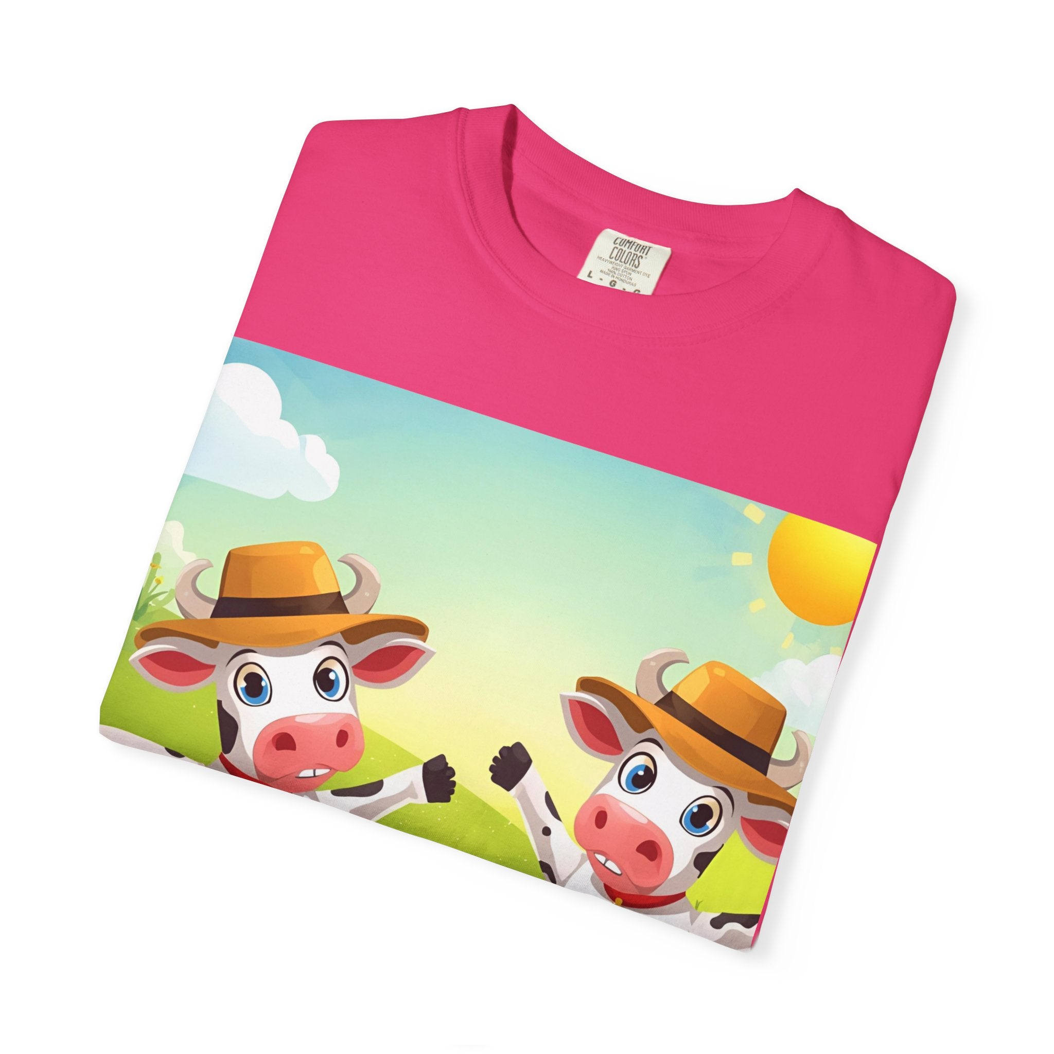 Cute Cow Fun Farm Unisex Garment-Dyed T-shirt