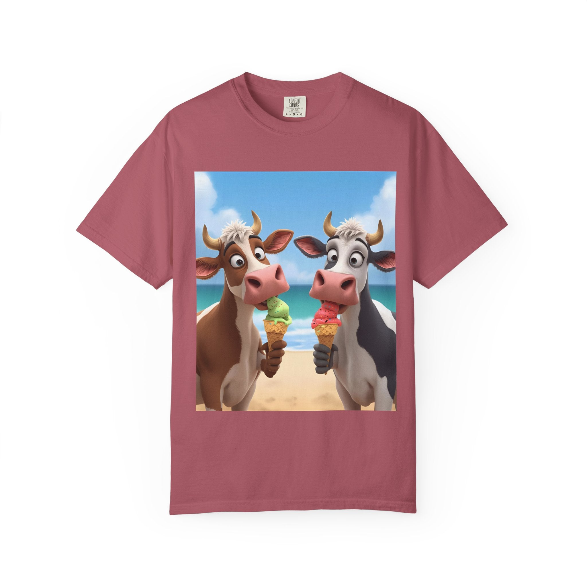 Beachy Cow Unisex Garment-Dyed T-shirt