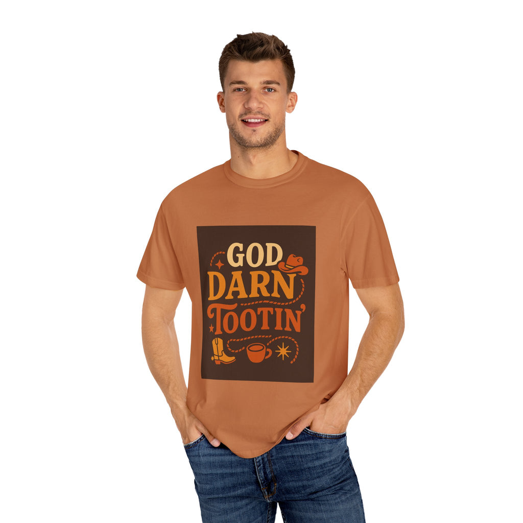 Vintage-Inspired Unisex T-Shirt with 'God Darn Tootin' Graphic - Perfect for Cowpoke Gatherings, Western Themed Events, Gift