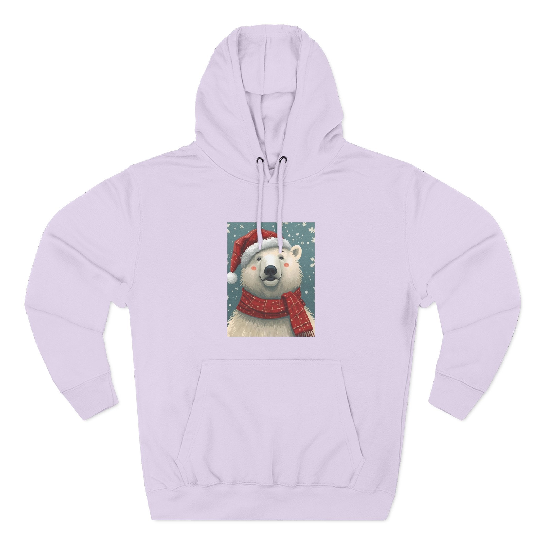 Cozy Polar Bear Holiday Hoodie, Winter Fleece Sweatshirt, Christmas Gift, Cute Animal Hoodie, Festive Apparel, Seasonal Wear