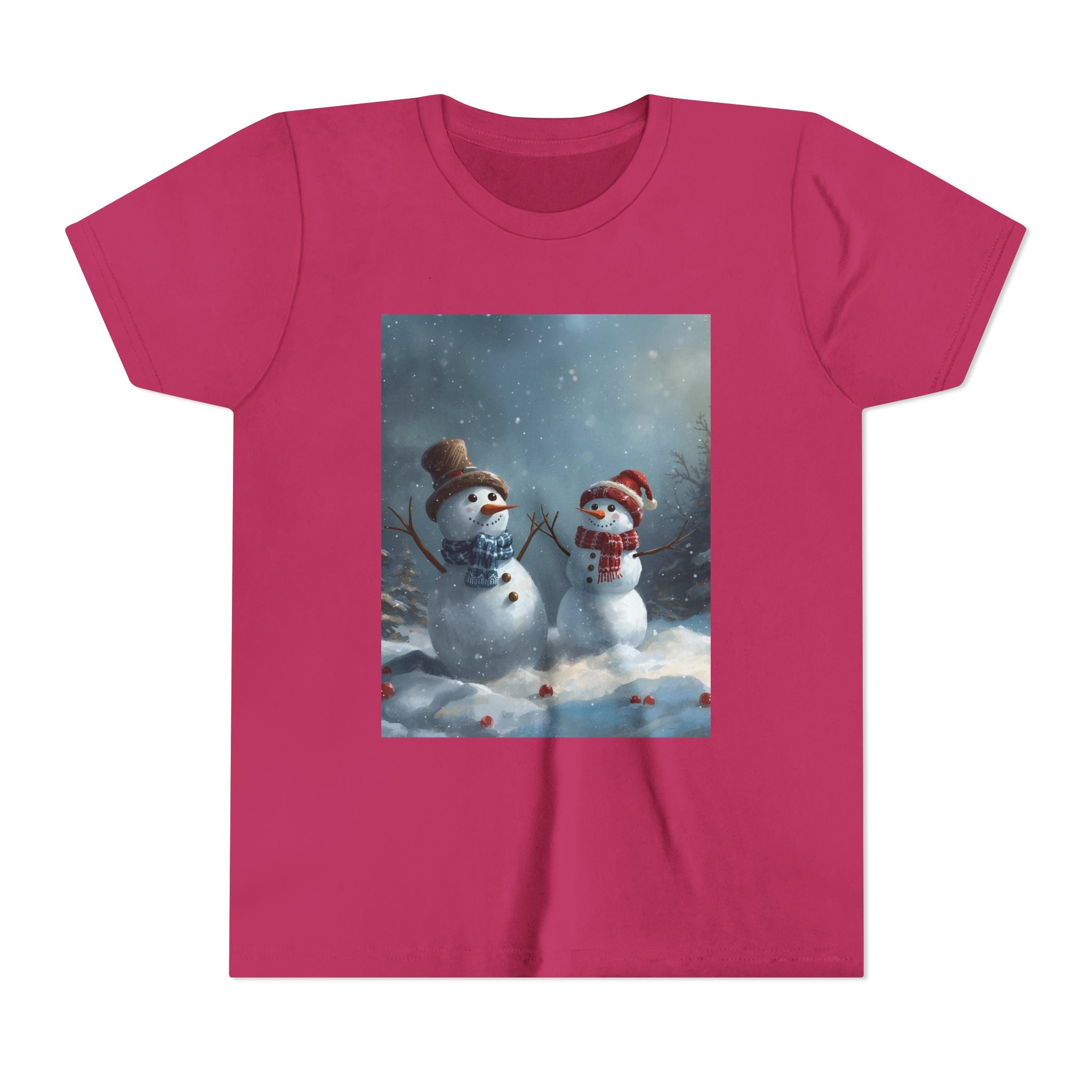 Youth Christmas Snowman Tee, Winter T-Shirt, Christmas Gift, Holiday Apparel, Kids Winter Wear, Cute Snowman Design