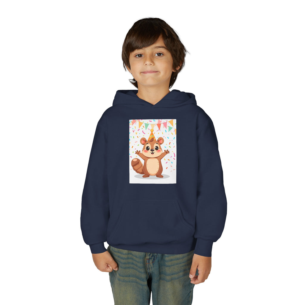 Party Animal With Squirl Youth Heavy Blend Hooded Sweatshirt