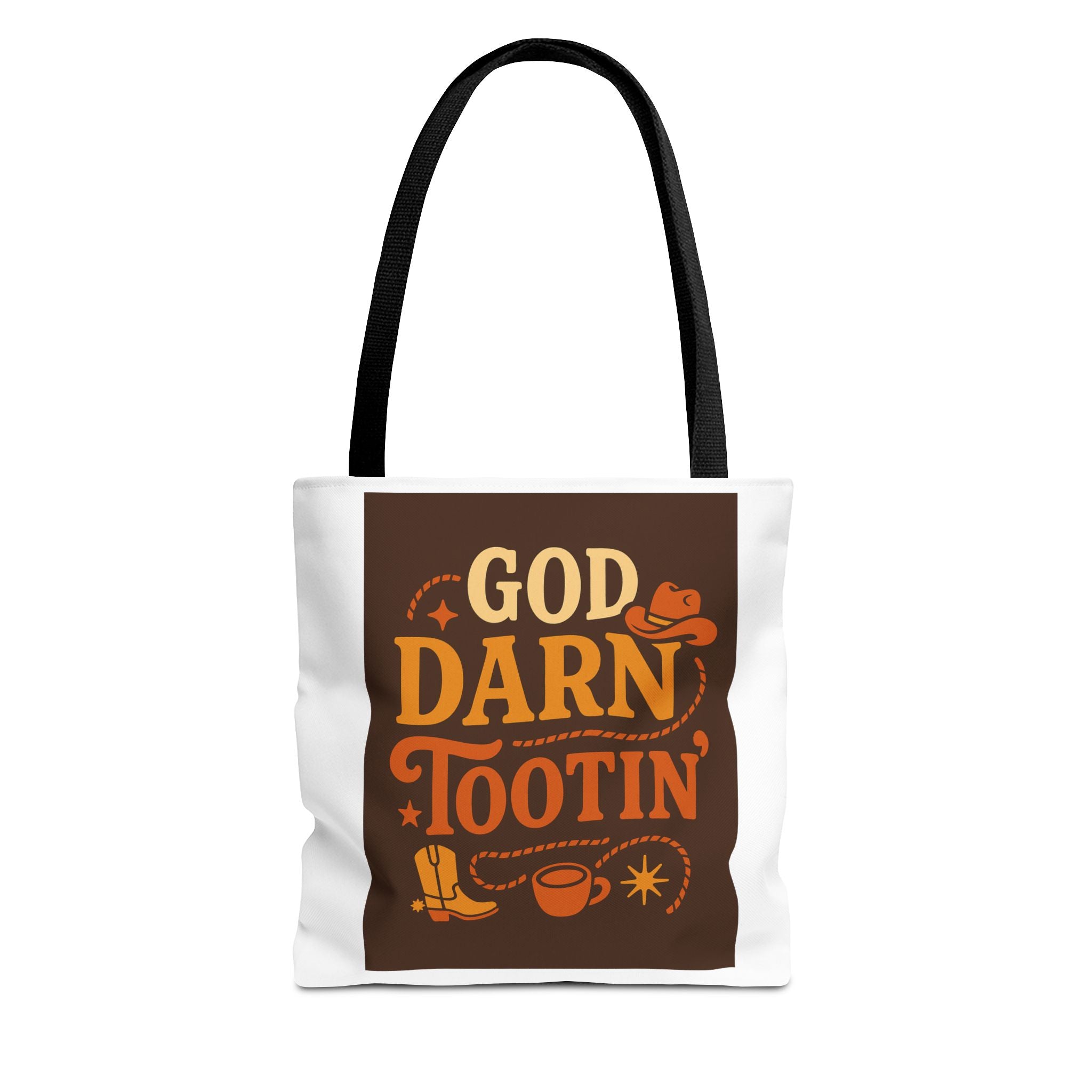 Western-Themed Tote Bag with 'God Darn Tootin' Design, Cowgirl Tote, Funny Grocery Bag, Cowboy Gift, Unique Beach Bag, Tote for Festivals