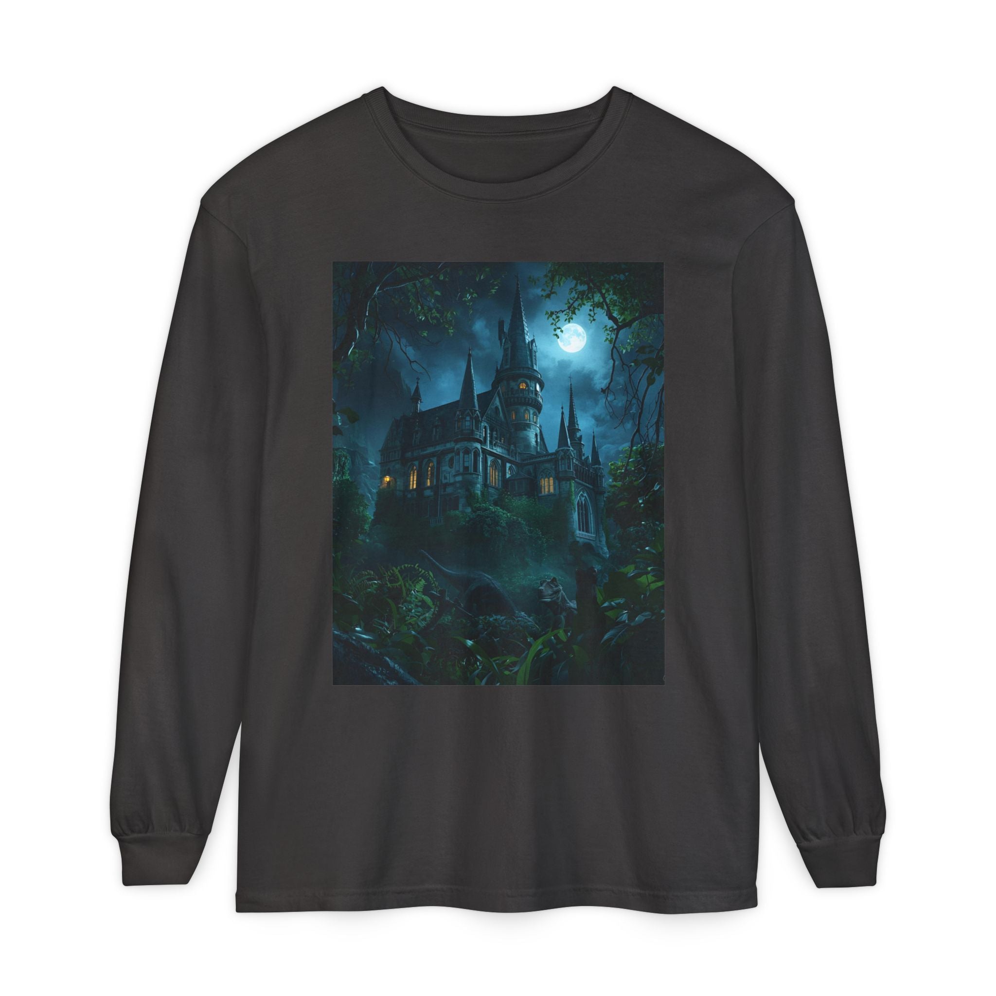 Mystical Night Scene Unisex Garment-dyed Long Sleeve T-Shirt