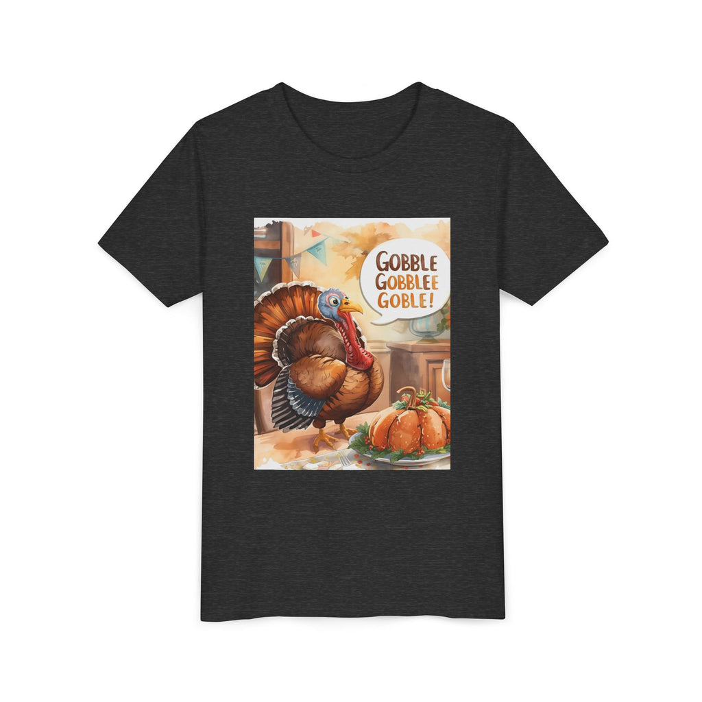 Thanksgiving Turkey Youth Tee, Gobble Gobble Shirt, Kids Thanksgiving Apparel, Fall Celebration Tee, Funny Turkey Shirt