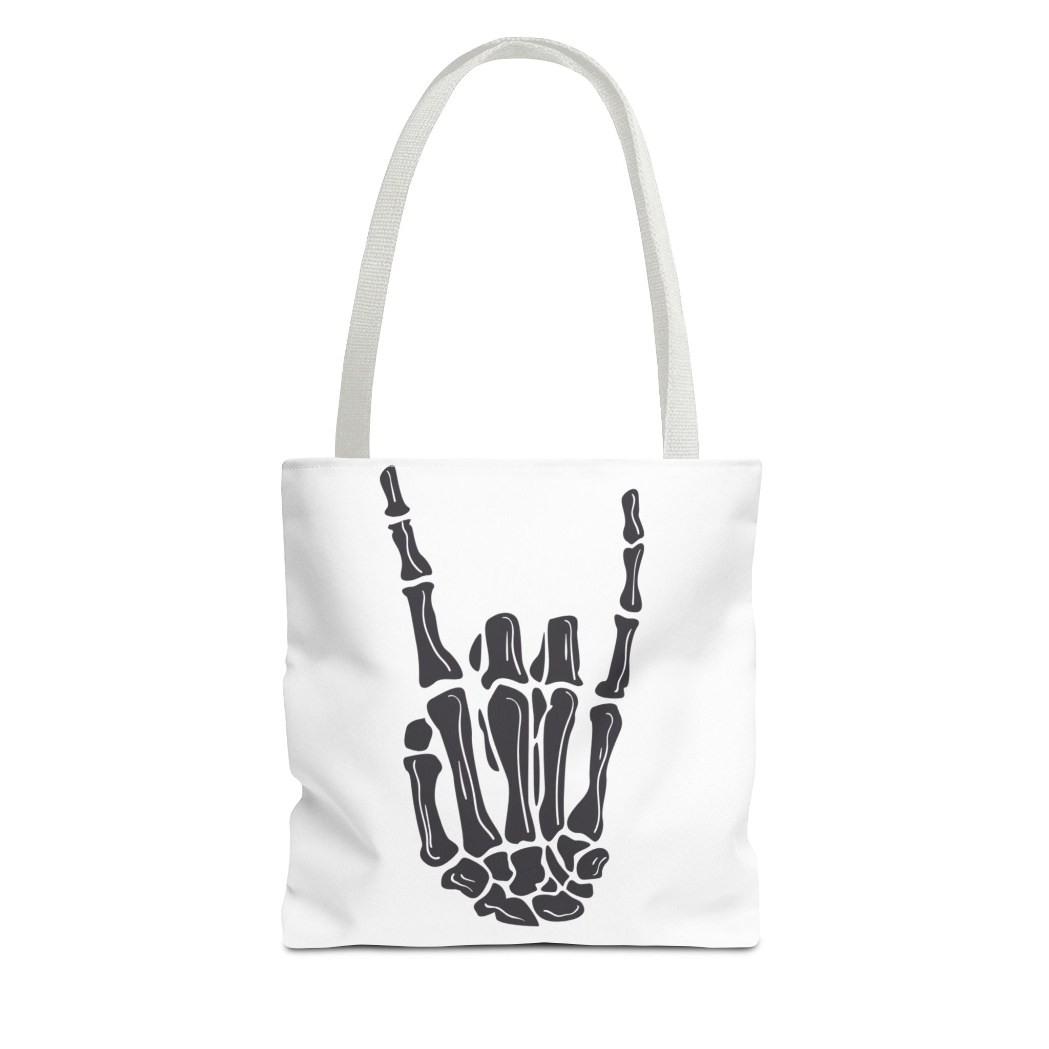Rock On Skeleton Tote Bag, Goth Tote, Halloween Accessory, Cute Gift for Teens, Festival Bag, Band Merchandise