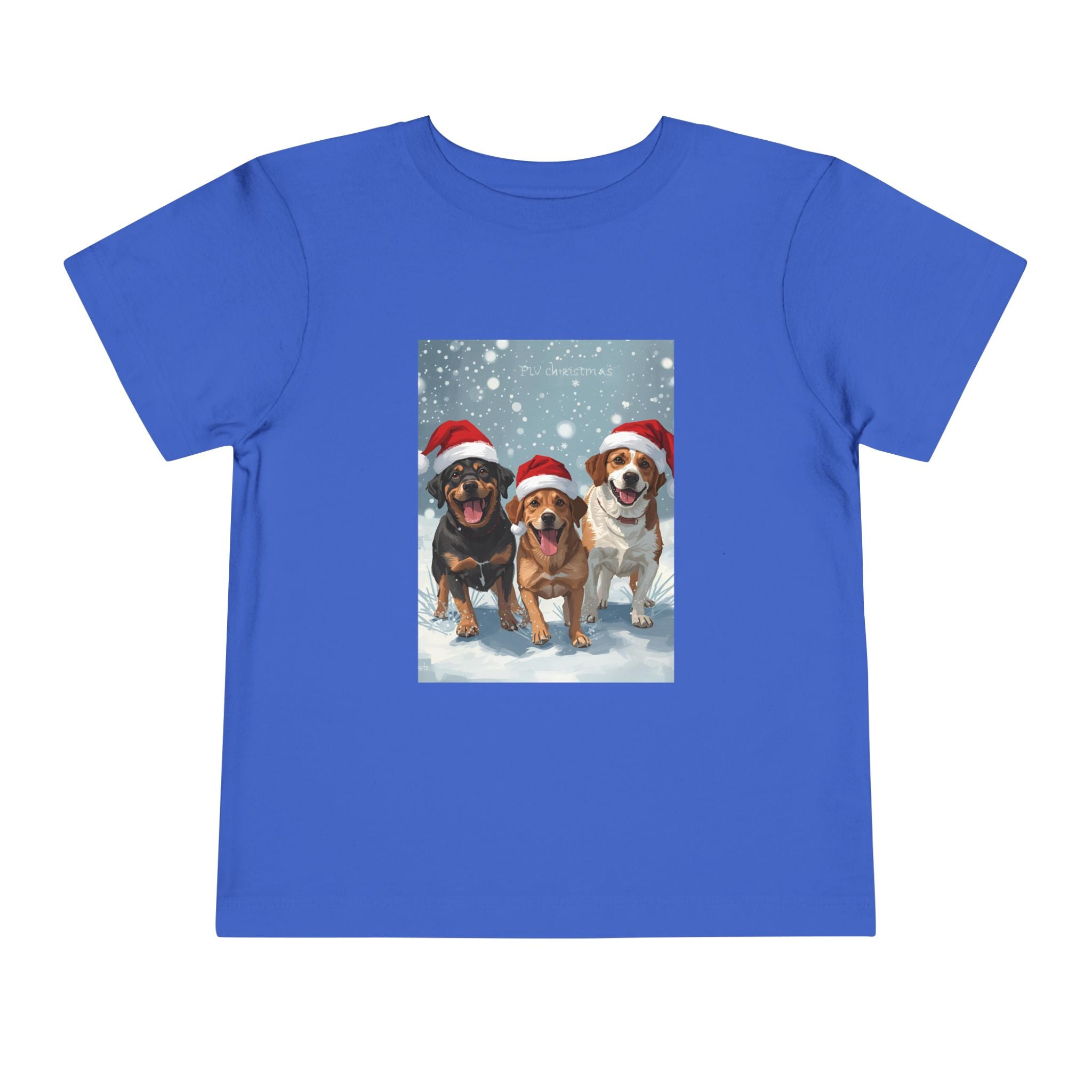Cute Christmas Dogs Toddler Short Sleeve Tee