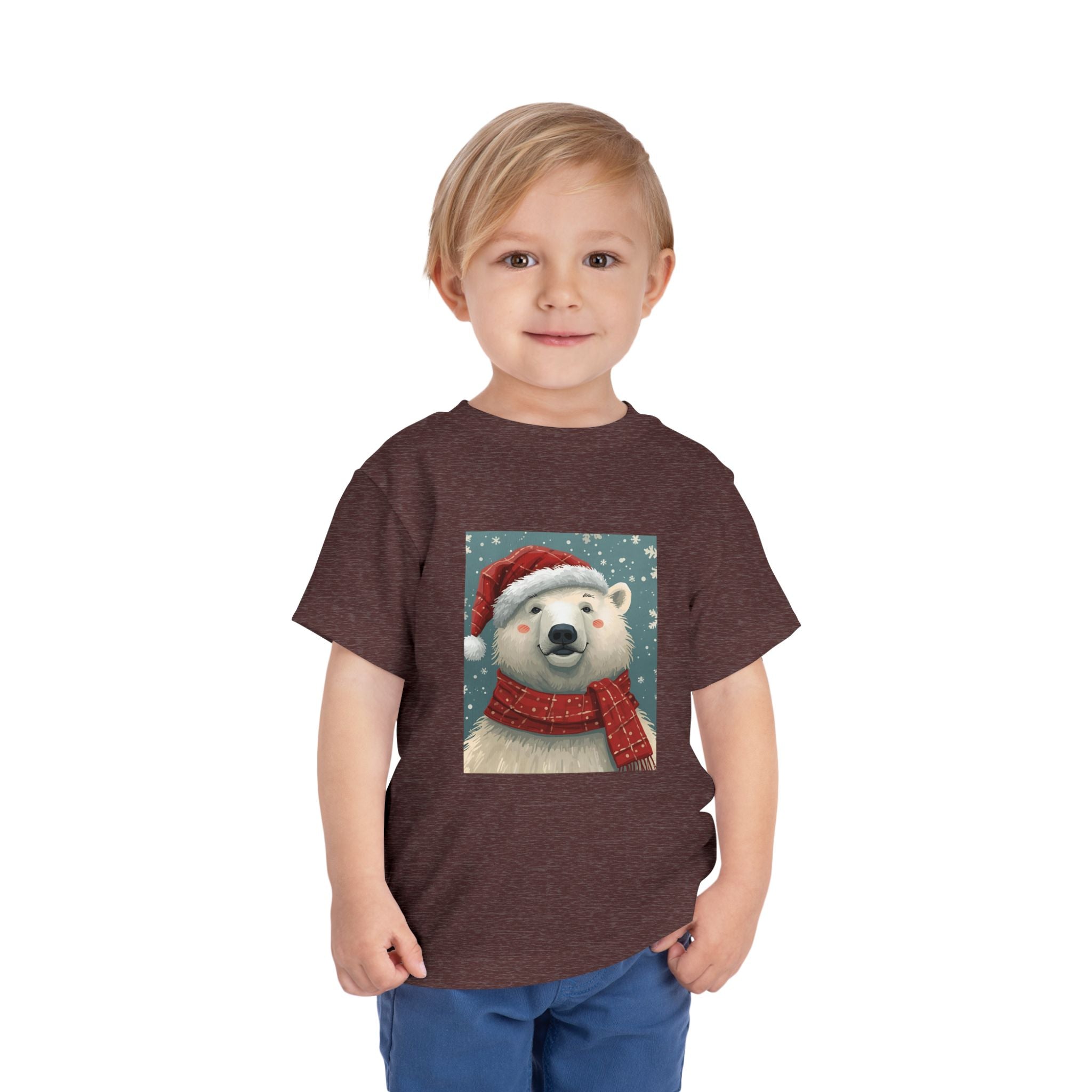 Adorable Holiday Polar Bear Toddler Tee, Christmas Gift, Cute Winter Shirt, Kids Fashion, Seasonal Apparel
