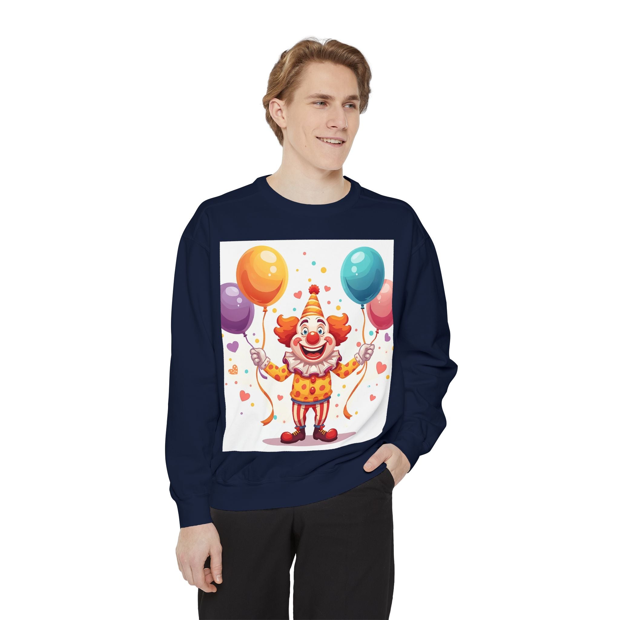 Funny Clown Unisex Garment-Dyed Sweatshirt
