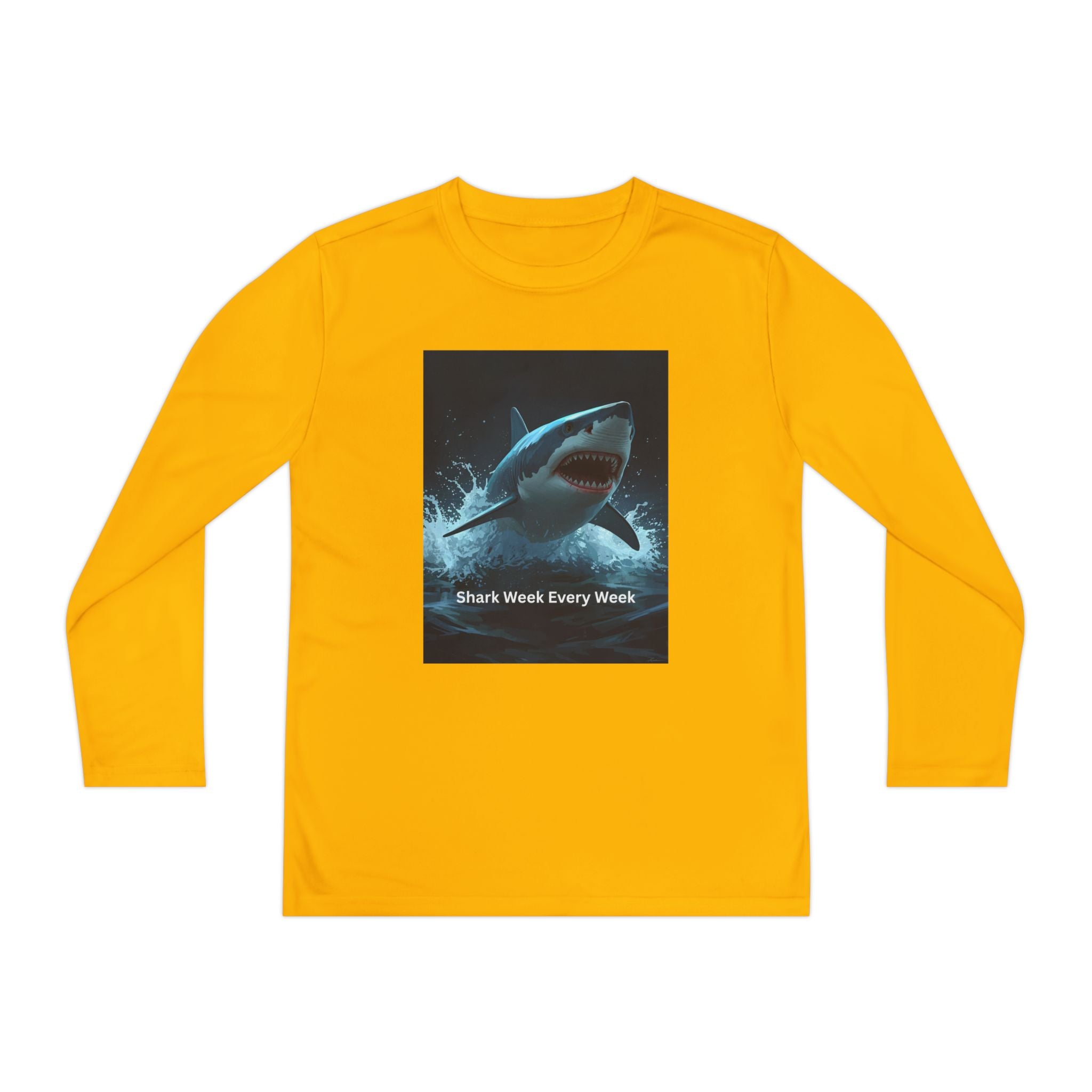 Shark Week Youth Long Sleeve Tee - Funny Ocean Shirt, Kids Gift, Summer Wear, Cool Tee, Swim Shirt, Beach Apparel