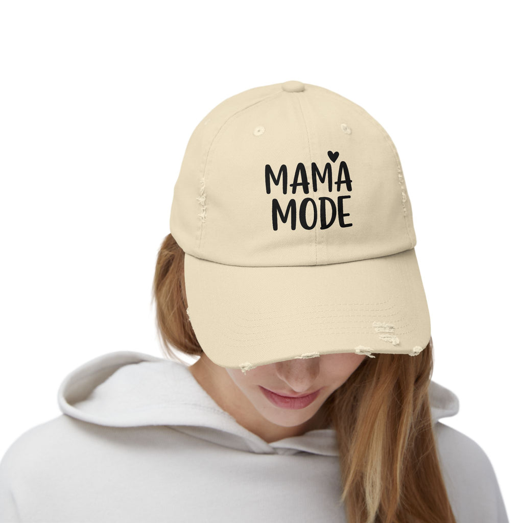 Mama Mode Distressed Cap — Casual Mom Baseball Hat