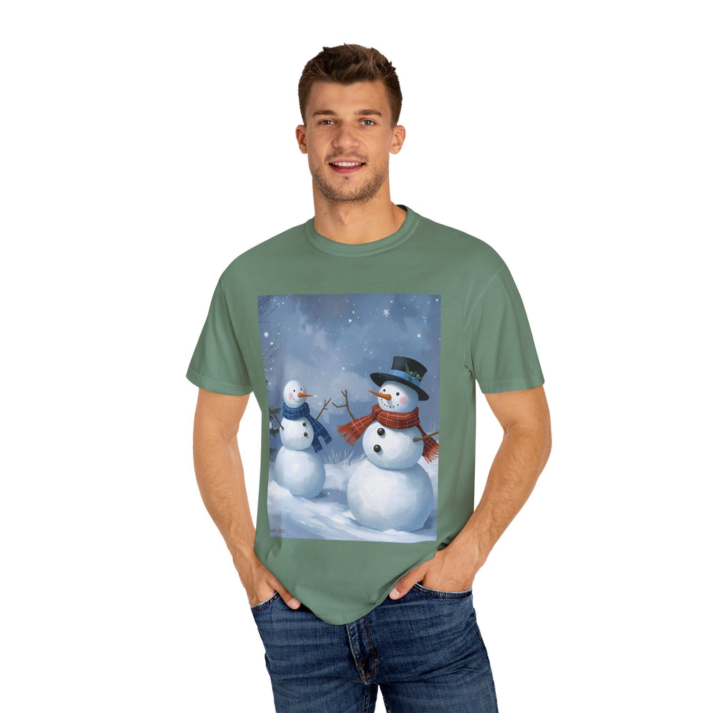Christmas Snowman Family T-Shirt, Holiday Gift, Cozy Tee, Unisex Snowman Shirt, Festive Apparel, Winter Celebration Wear
