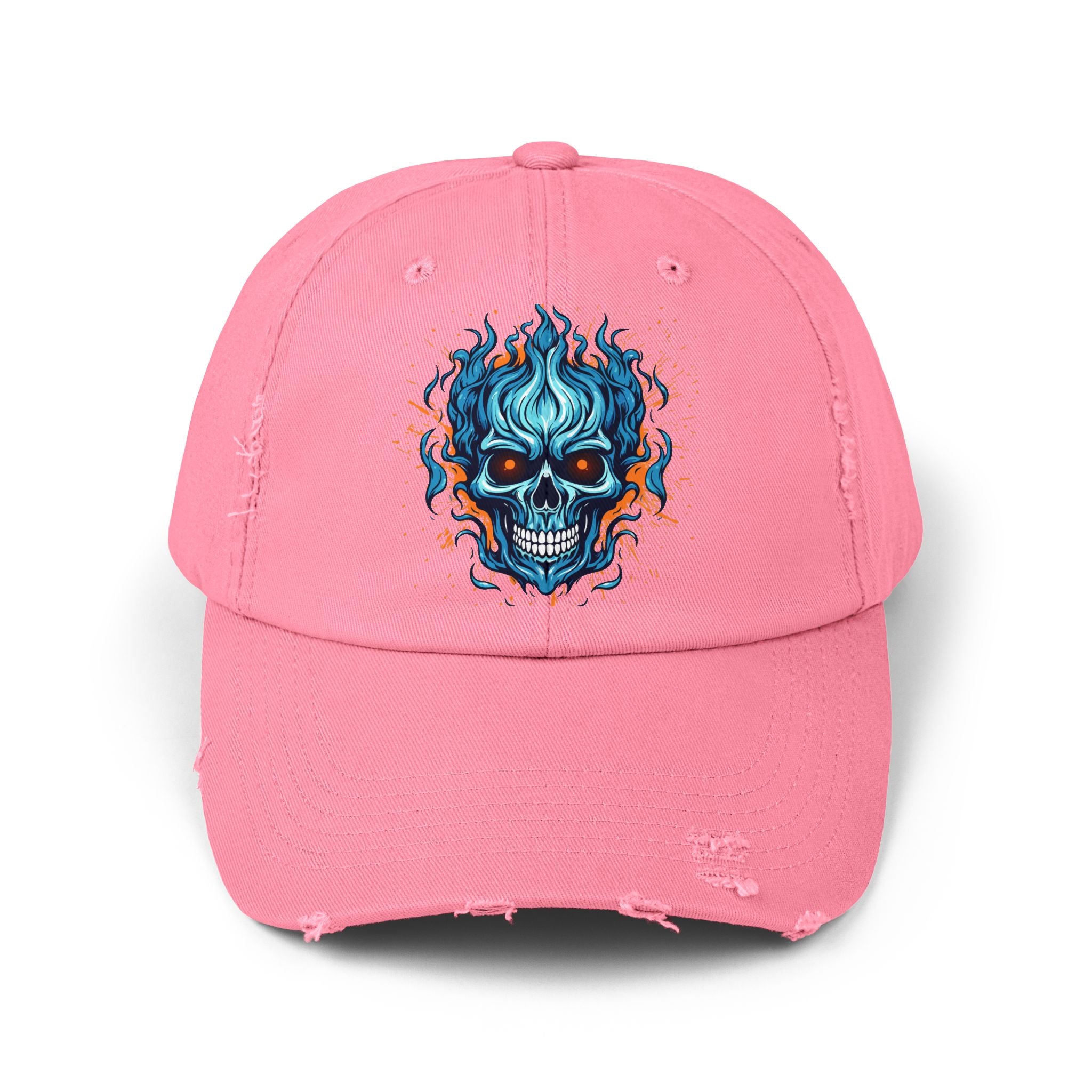Distressed Skull Cap for Unisex, Casual, Trendy Hat, Gift for Him/Her, Emo Style, Festival Accessory