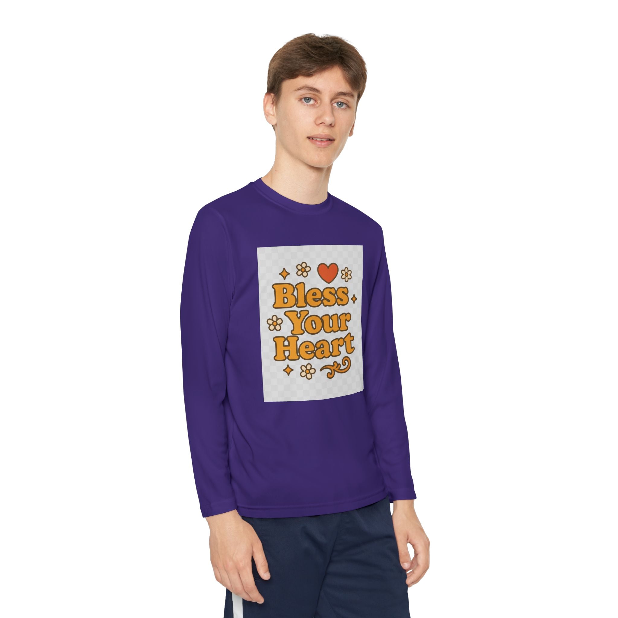 Bless Your Heart Youth Long Sleeve Competitor Tee