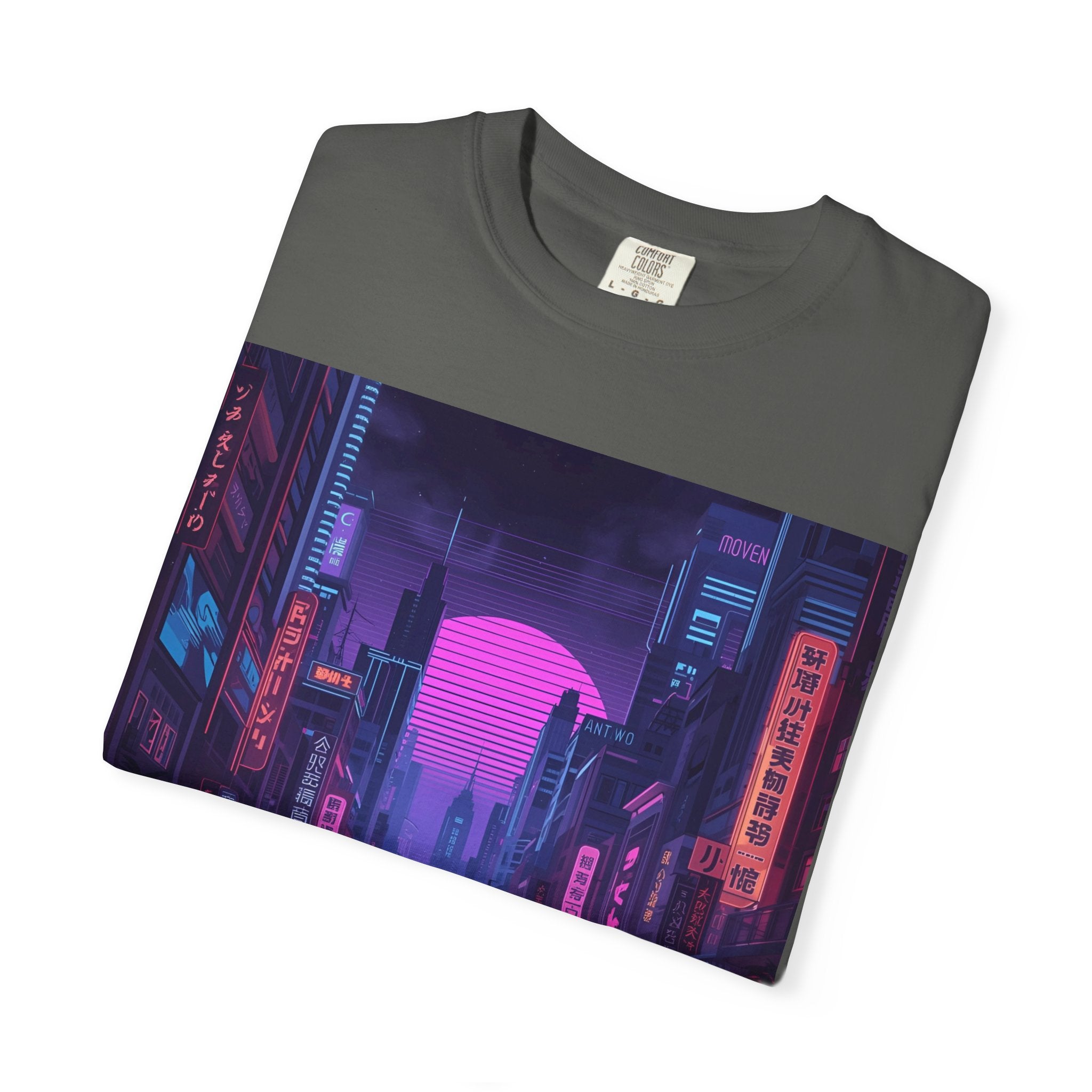 Futuristic Neon Cityscape T-Shirt, Retro Graphic Tee, Unisex Streetwear, Urban Vibe Shirt, Gift for Gamers, Summer Outfit
