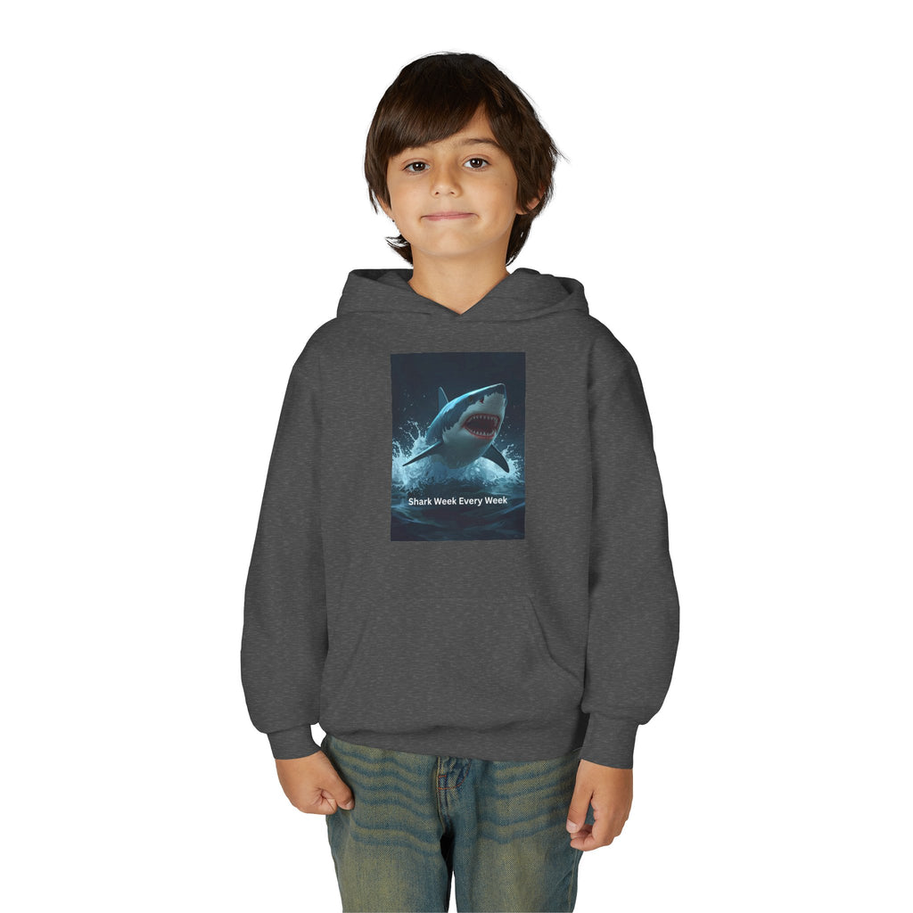 Shark Week Youth Hoodie - Fun, Comfortable Sweatshirt for Ocean Lovers, Kids Merchandise, Gift for Summer, Adventure Apparel, Sea Life Style