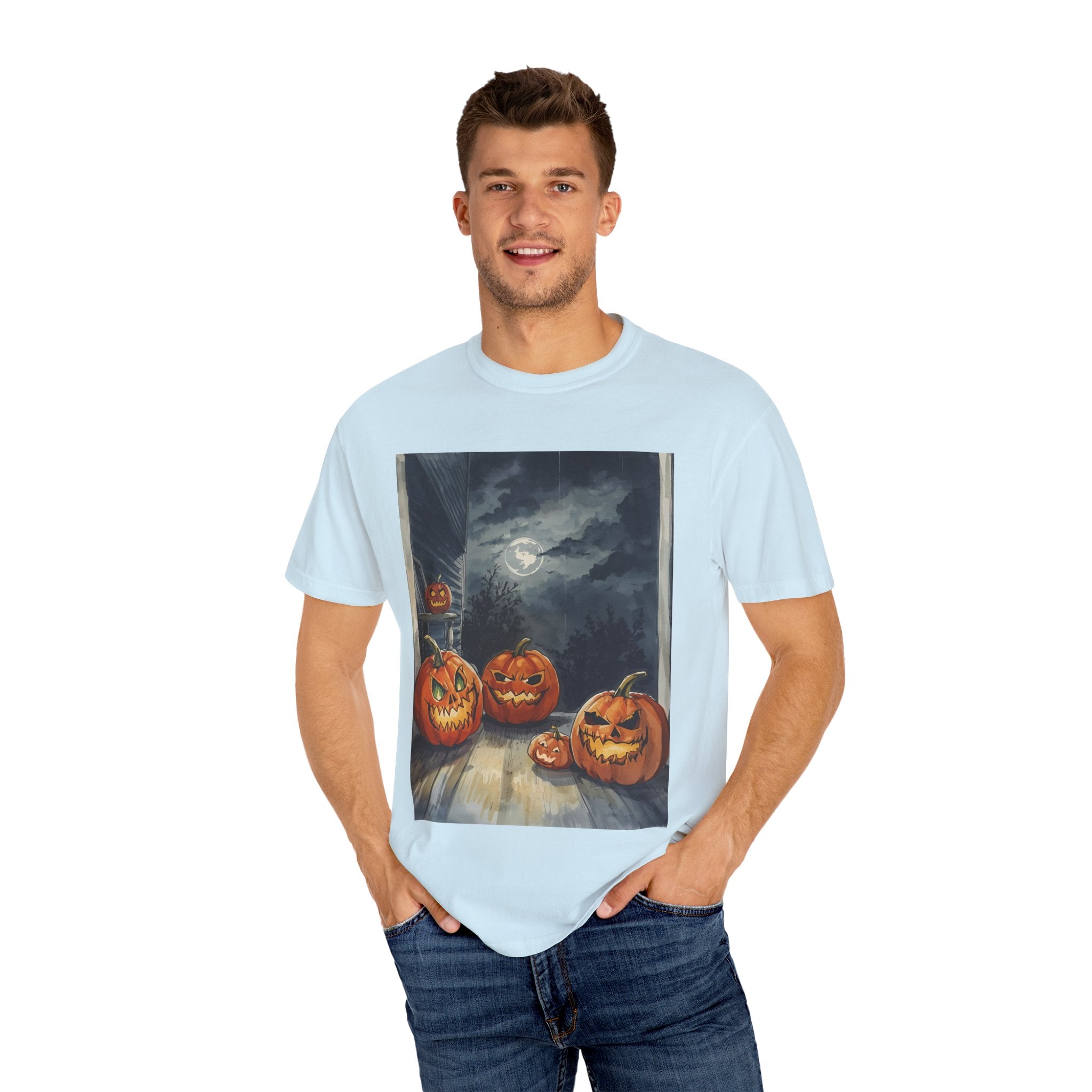 Halloween Pumpkin Spooky Unisex Garment-Dyed T-shirt