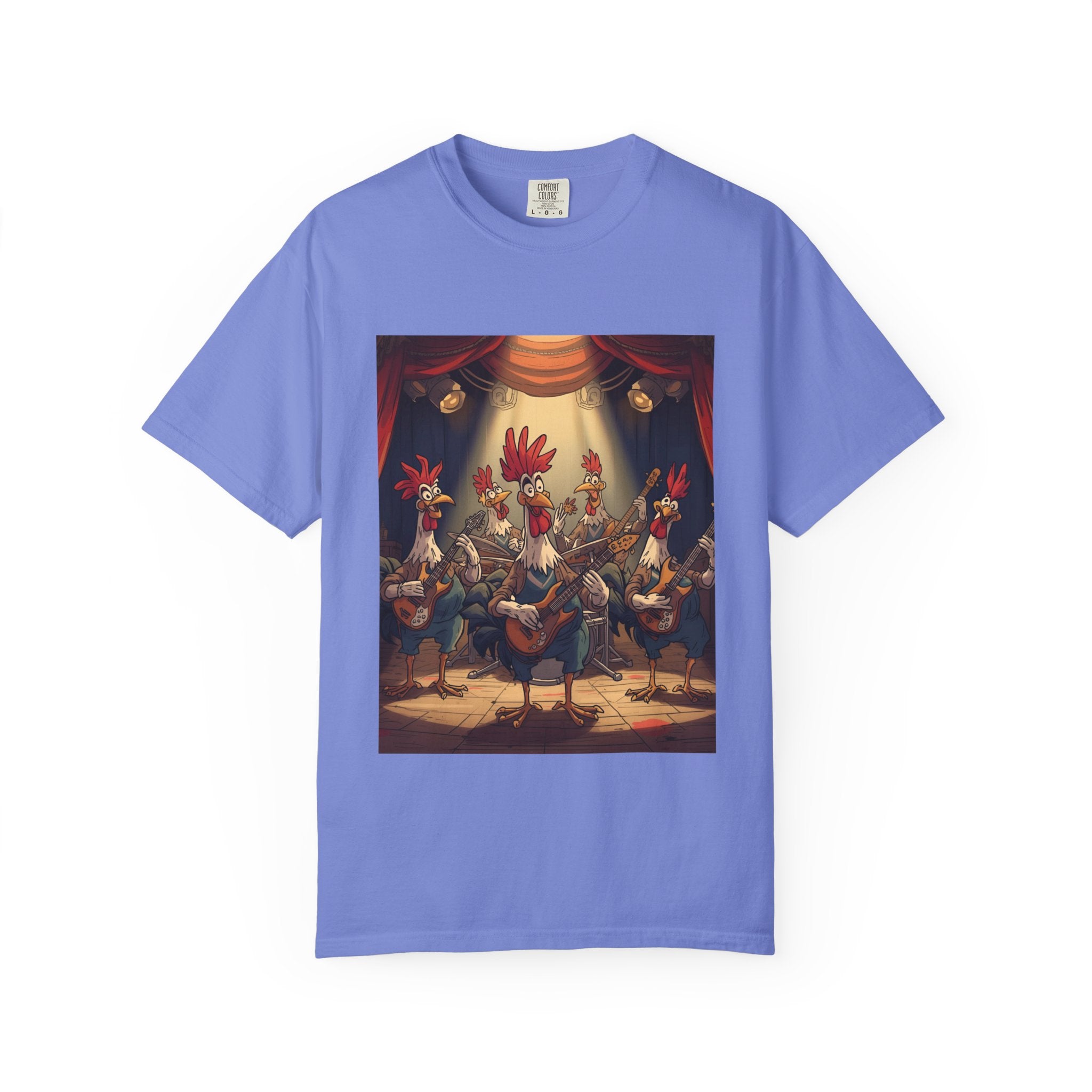 Funny Chicken Band T-Shirt, Unisex Tee for Chicken Lovers, Gift for Musicians, Birthday Shirt, Animal Art Clothing