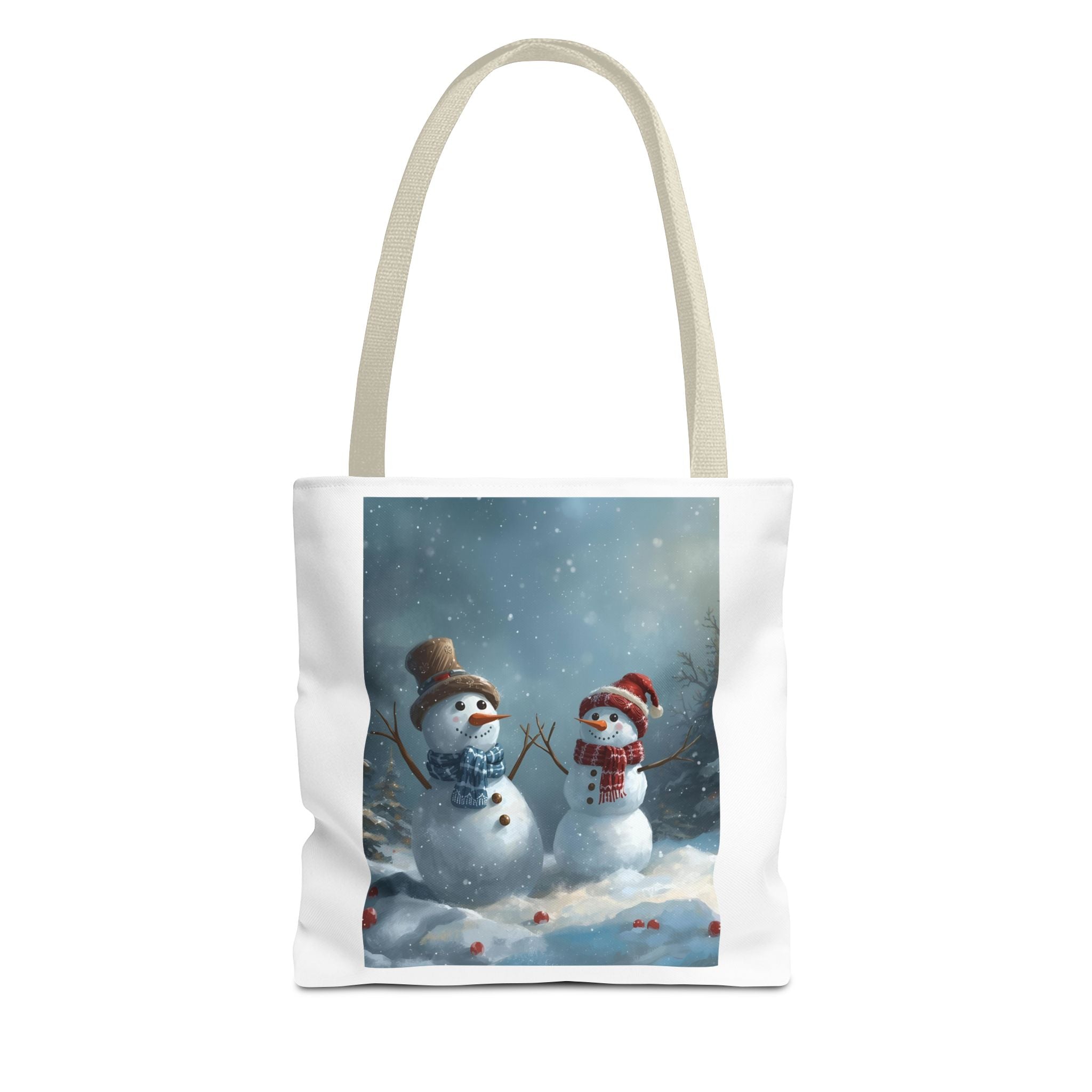 Christmas Snowman Holiday Tote Bag, Festive Bag for Christmas, Winter Shopping, Gift for Her, Reusable Eco-Friendly, Merry Holidays