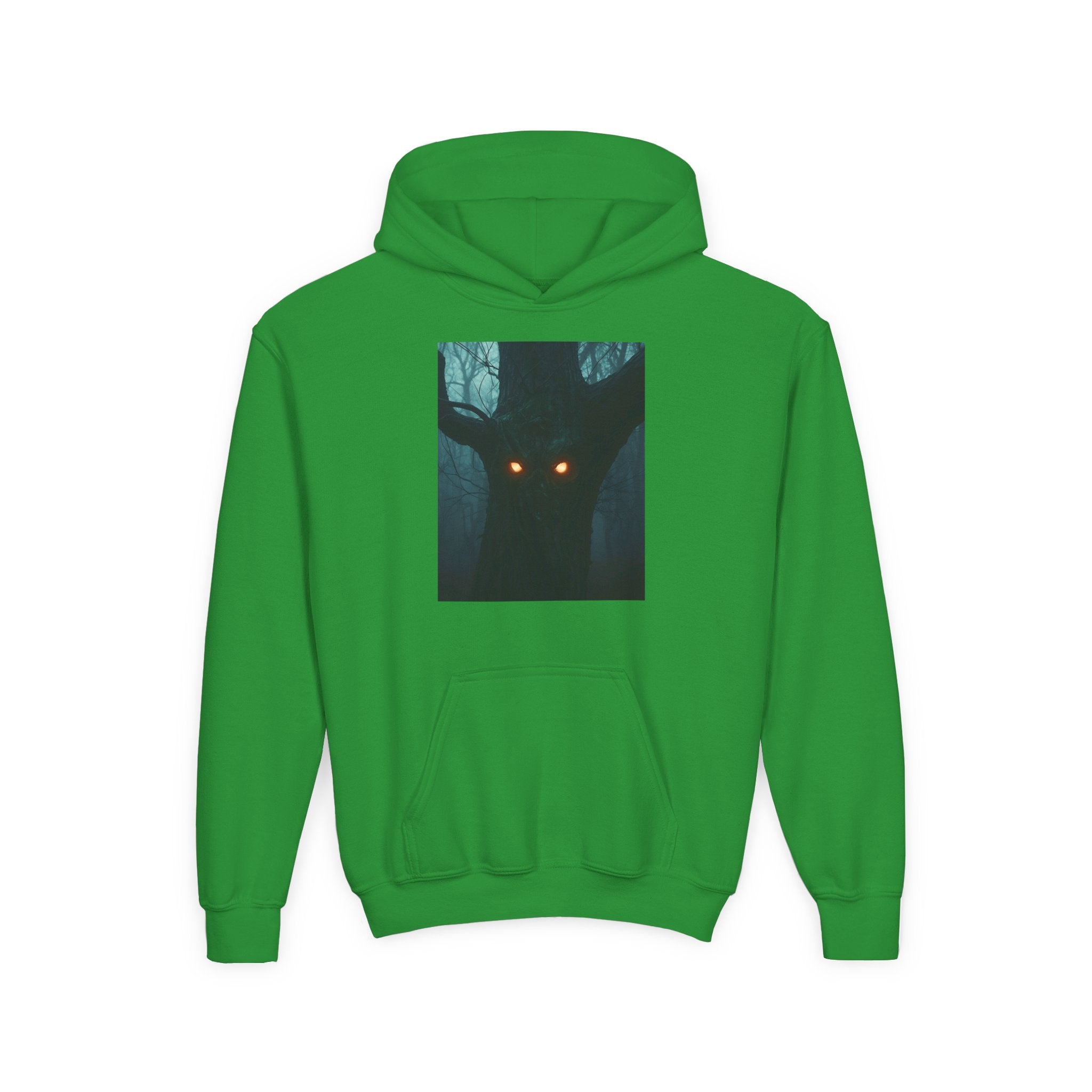 Spooky Forest Hoodie for Teens, Youth Sweatshirt for Halloween, Cozy Fall Layer, Gift for Nature Lovers, Scary Movie Night