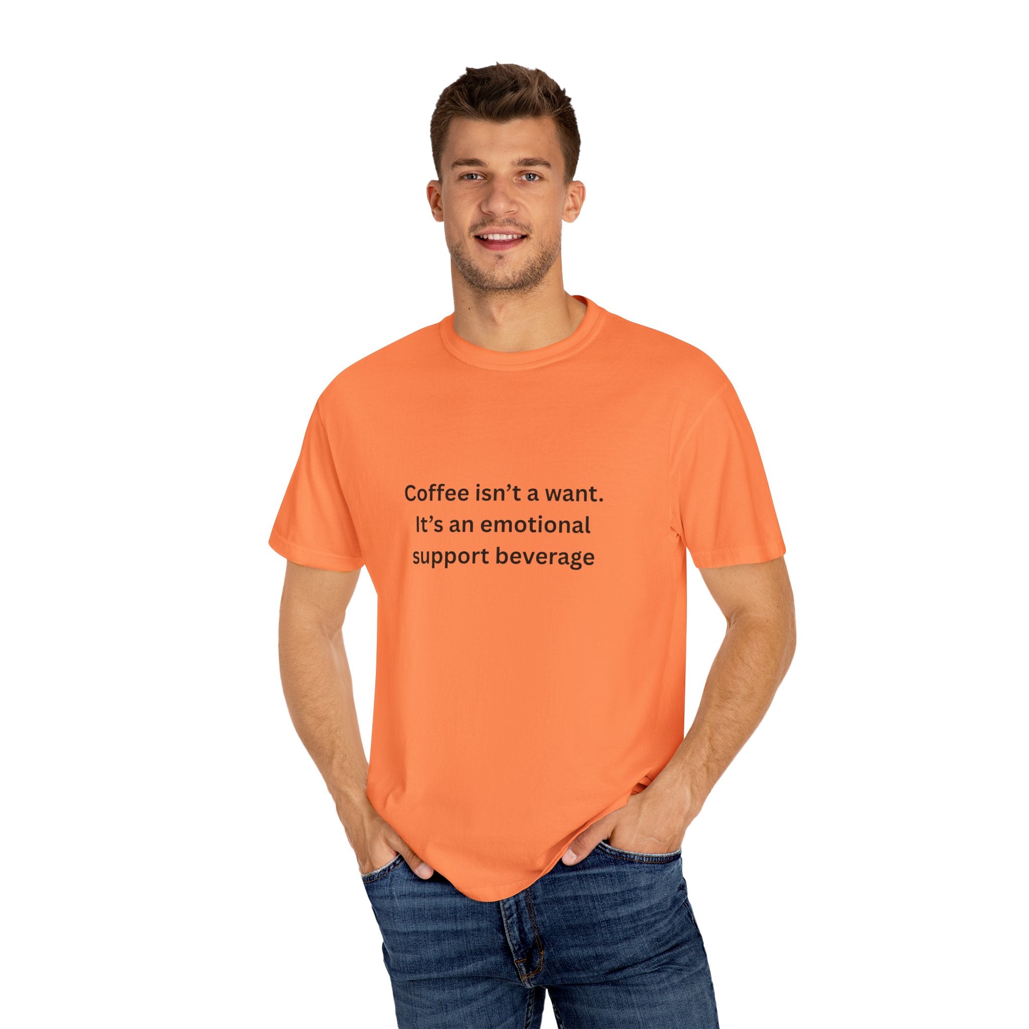Emotional Support Coffee T-Shirt, Funny Coffee Tee, Gift for Coffee Lovers, Unisex Relaxed T-Shirt, Humor Apparel, Casual Wear