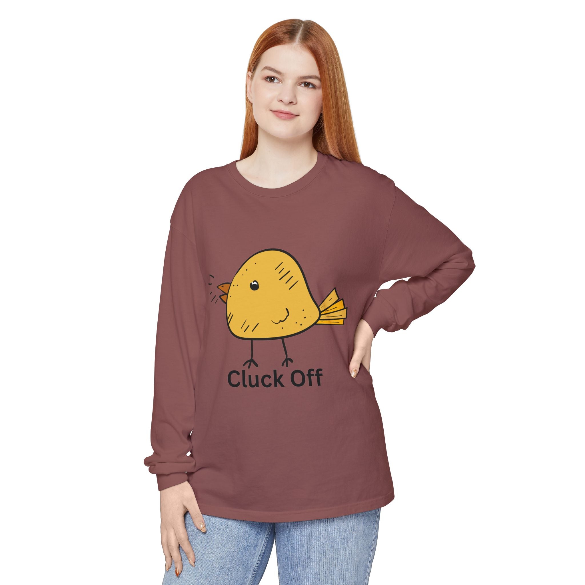 Cluck Off Unisex Garment-dyed Long Sleeve T-Shirt