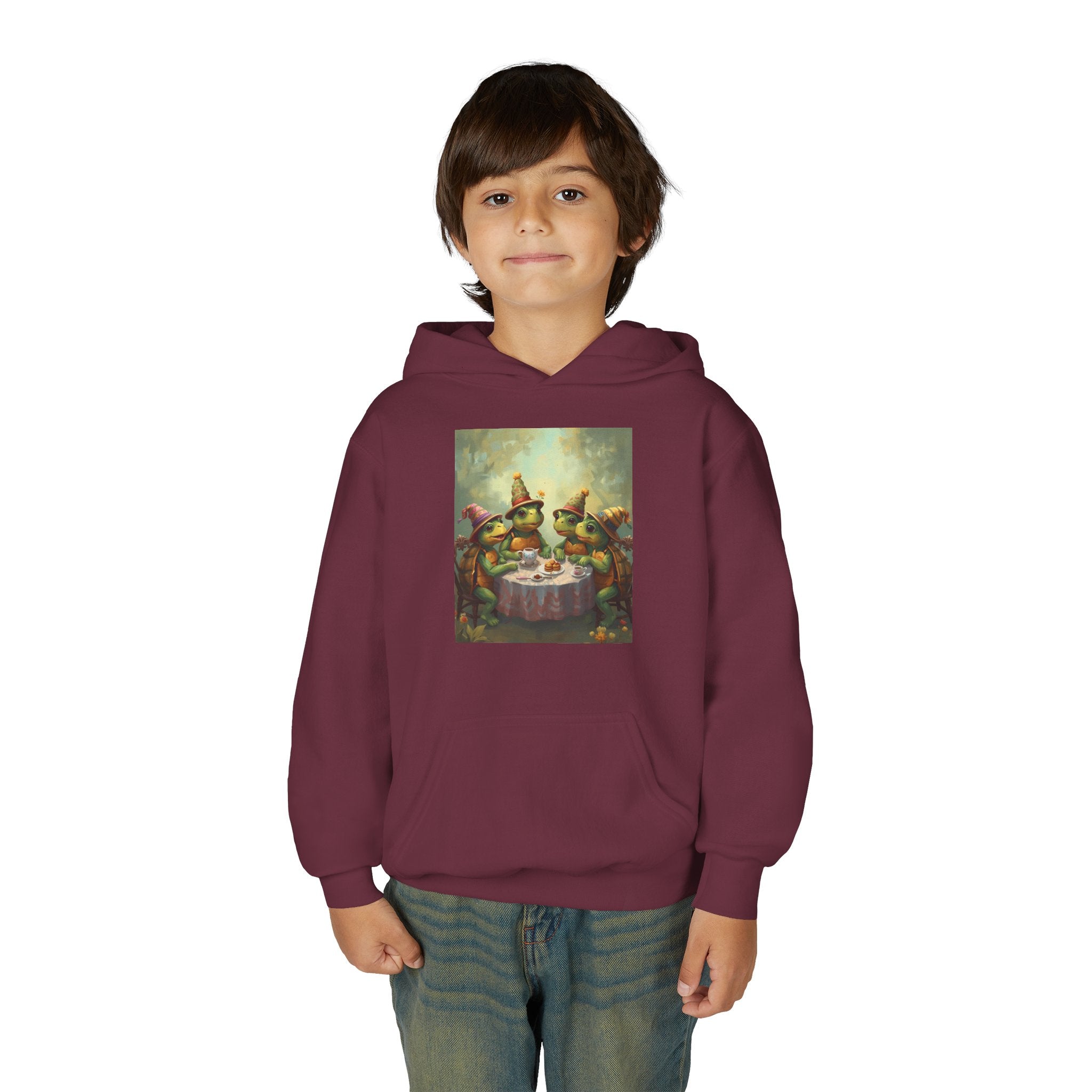 Whimsical Turtle Youth Heavy Blend Hooded Sweatshirt