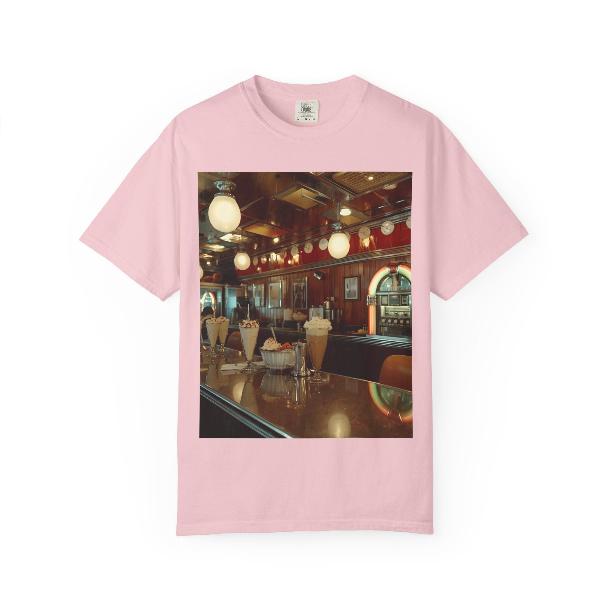 Cozy Cafe Vibe T-Shirt | Unisex Garment-Dyed Tee for Casual Outings, Vintage Style, Ice Cream Lovers, Retro Aesthetic, Everyday Wear
