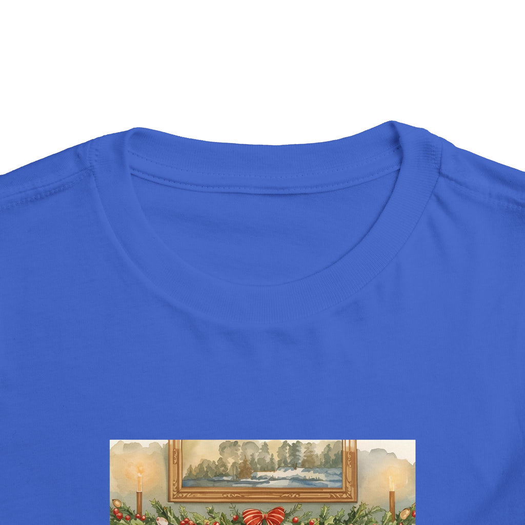 Christmas Stocking Fireplace Toddler Short Sleeve Tee