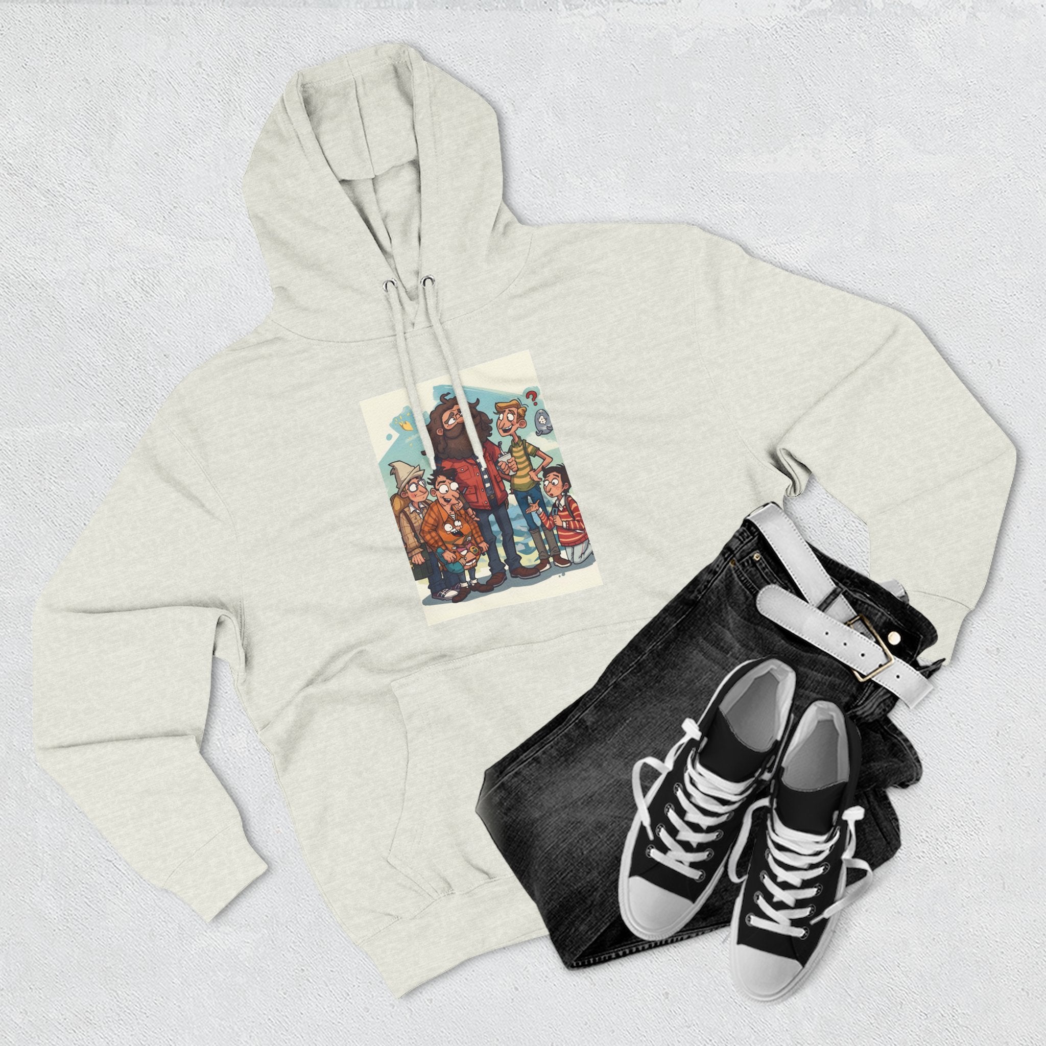 Cozy Family Fun Hoodie, Three-Panel Fleece Sweatshirt, Gift for Parents, Casual Wear, Holiday Apparel, Winter Fashion