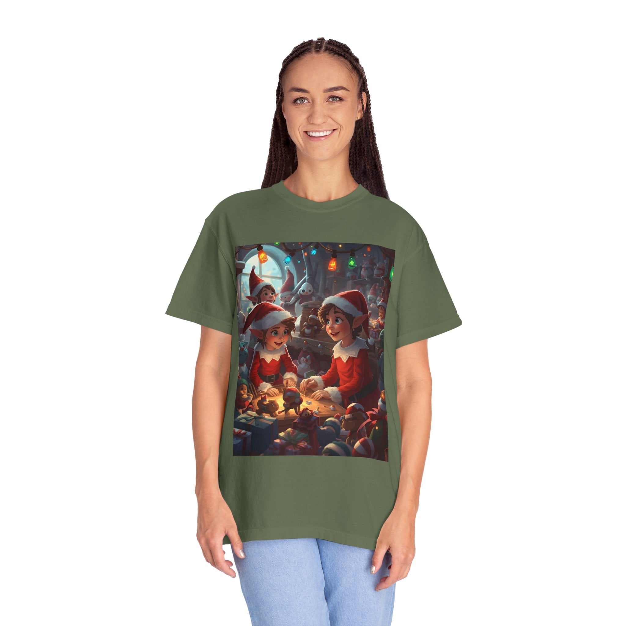 Festive Christmas Elf T-Shirt, Holiday Gift, Unisex Tee, Seasonal Wear, Family Celebration, Santa Theme