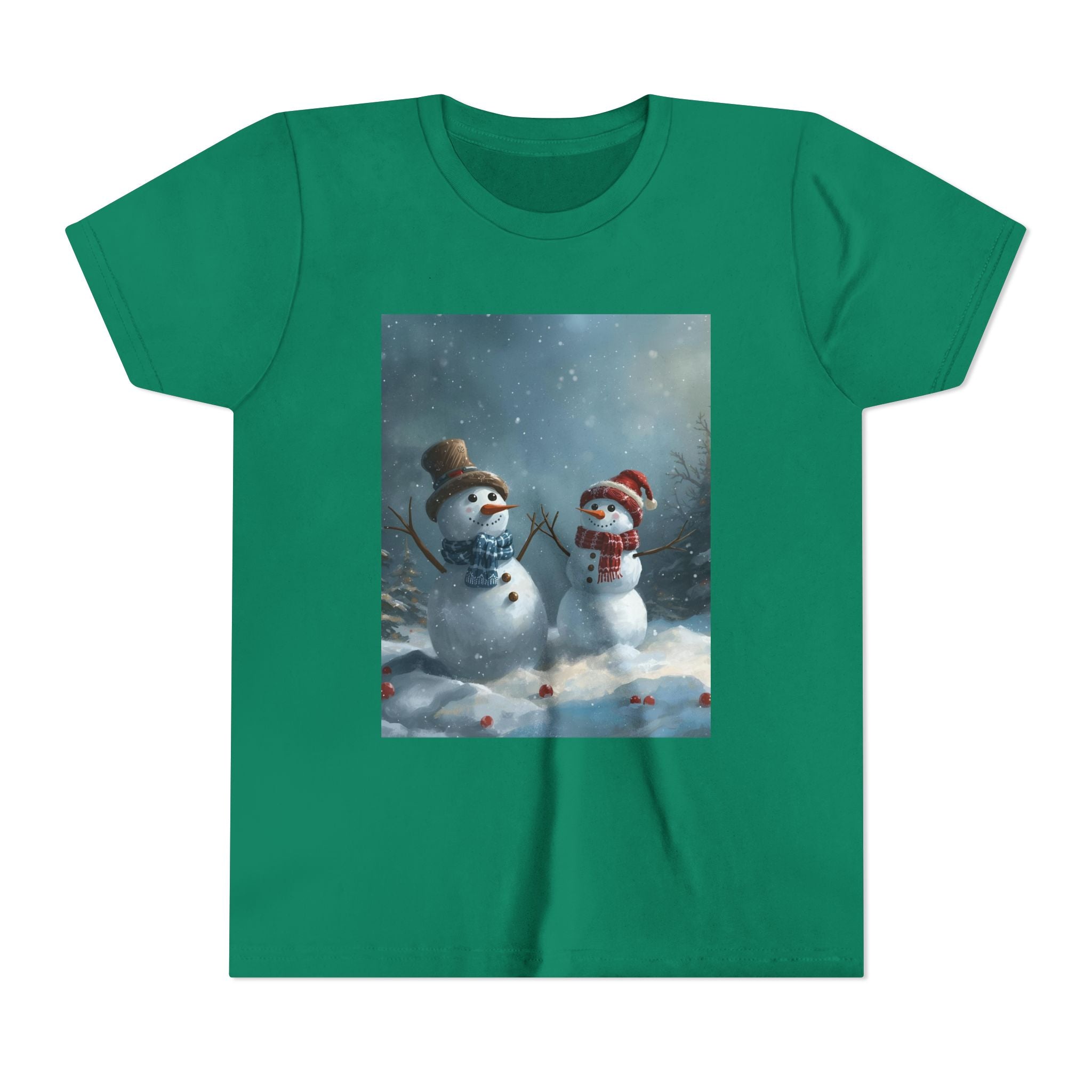 Youth Christmas Snowman Tee, Winter T-Shirt, Christmas Gift, Holiday Apparel, Kids Winter Wear, Cute Snowman Design