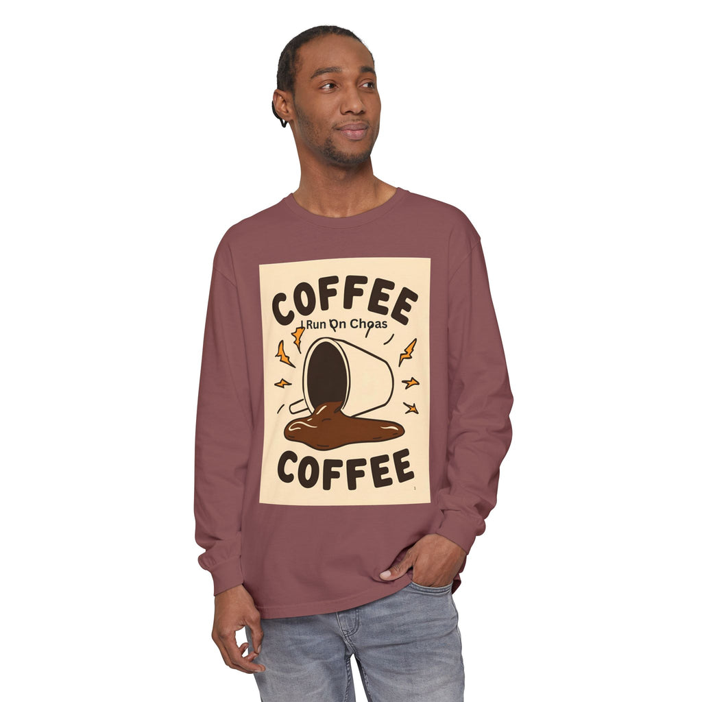 Coffee Coffee Unisex Garment-dyed Long Sleeve T-Shirt