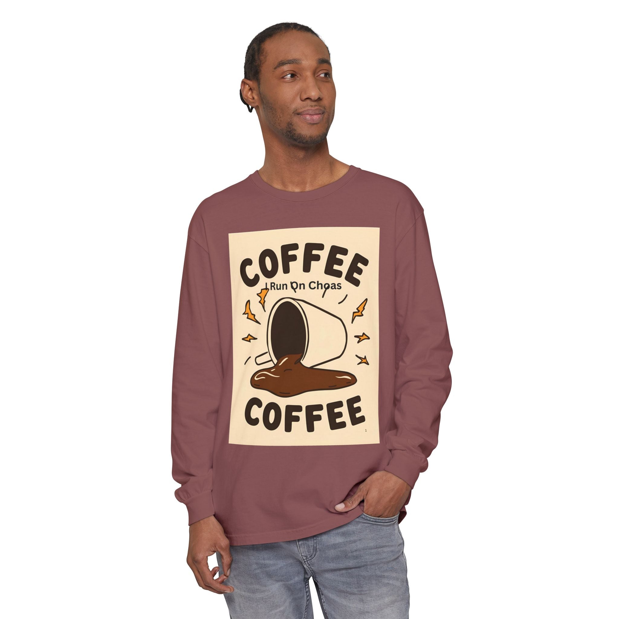 Coffee Coffee Unisex Garment-dyed Long Sleeve T-Shirt