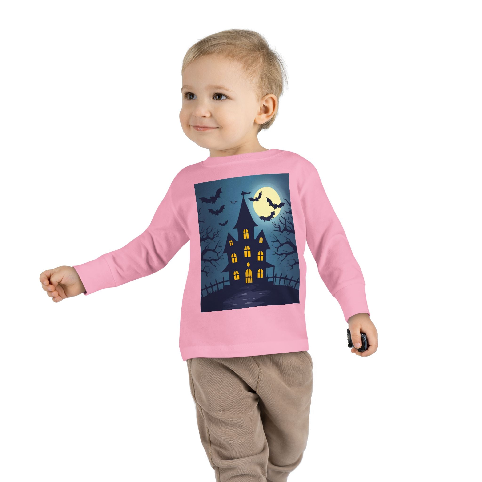 Halloween Haunted House Toddler Halloween Long Sleeve Tee, Spooky Haunted House Shirt, Kids Halloween Costume Top, Fall Festive Apparel, Trick or Treat Clothing