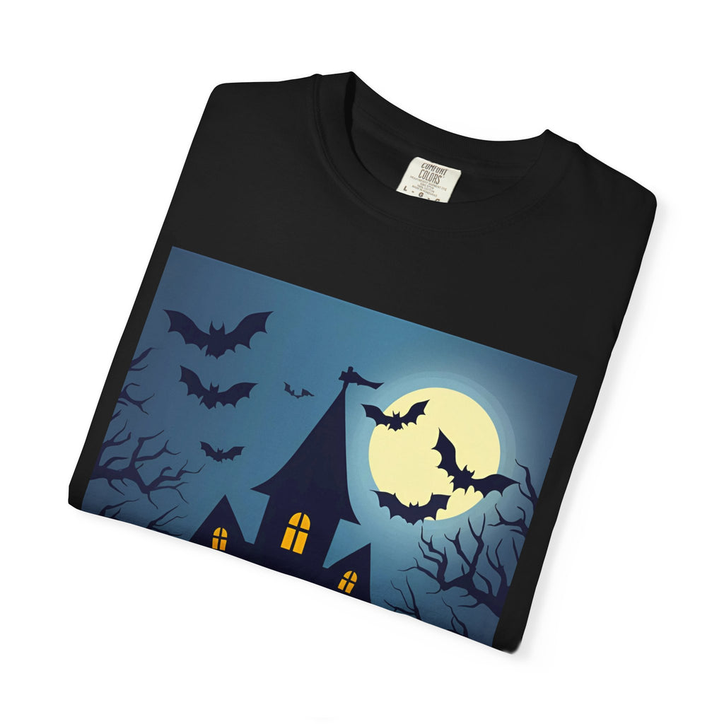 Haunted House T-Shirt, Spooky Halloween Tee, Unisex Shirt, Fall Apparel, Ghostly Graphic Tee, October Celebration Outfit