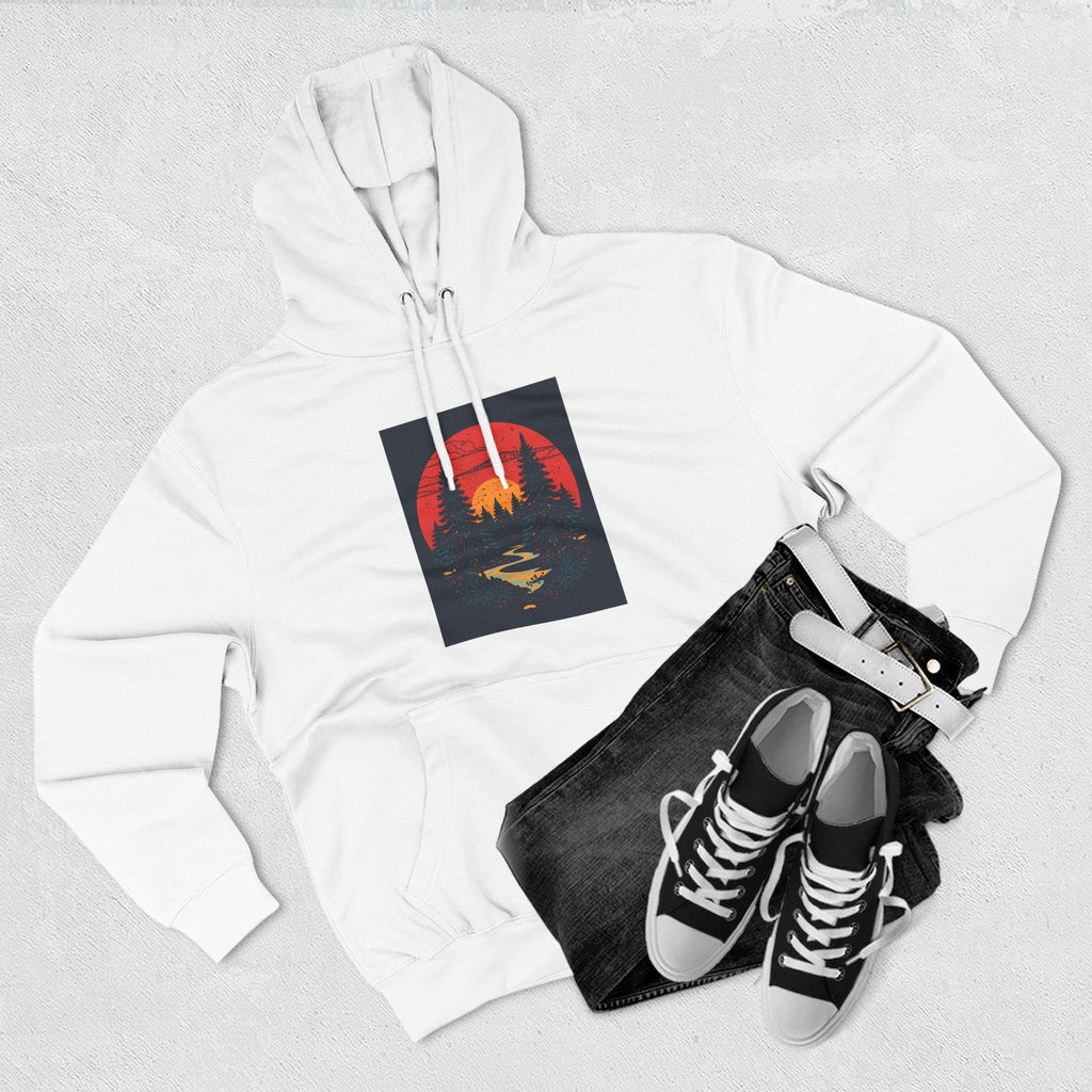 Cozy Nature Sunset Hoodie, Graphic Fleece Sweatshirt, Outdoor Apparel, Fall Fashion, Gift for Nature Lovers, Winter Wear