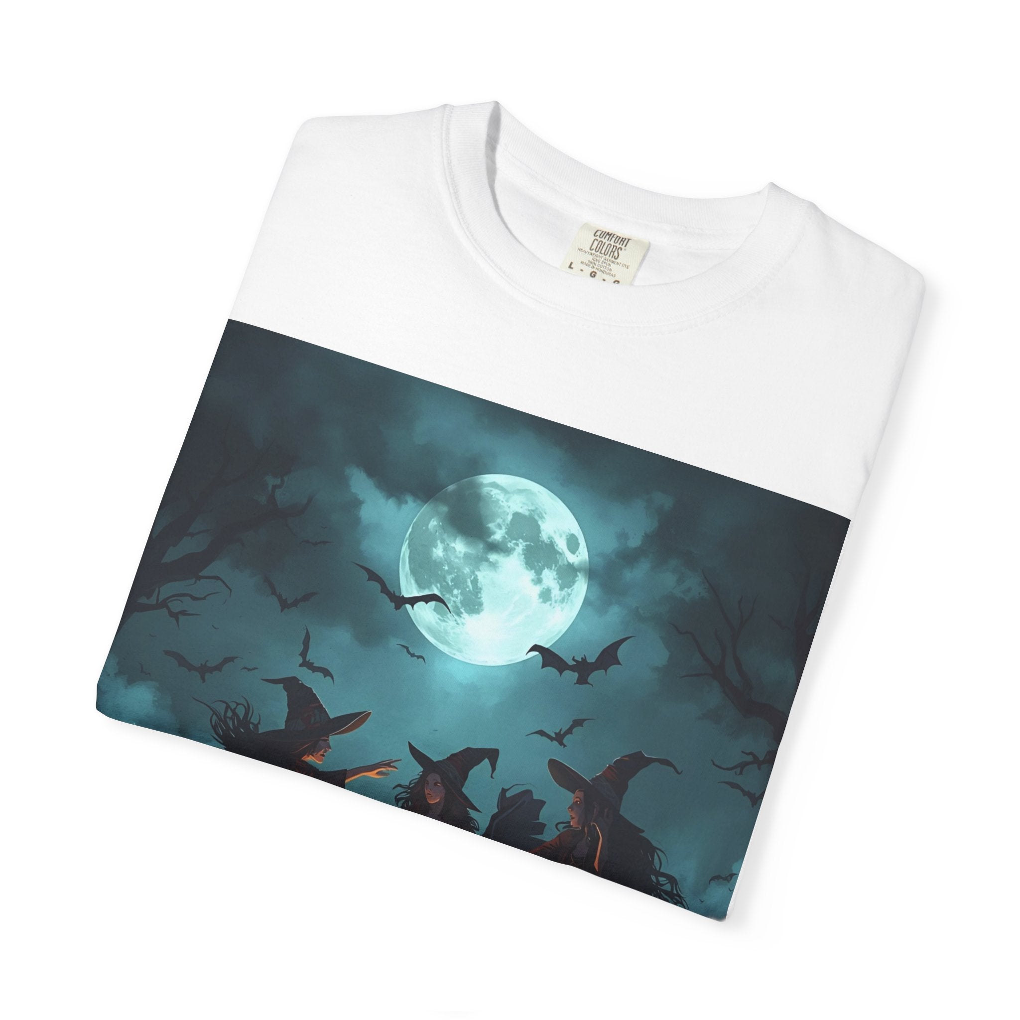 Spooky Halloween Full Moon T-Shirt - Spooky Halloween Top for Fall Celebrations, Casual Wear, Gift for Witches, Unisex Tee, Festive Graphic Shirt