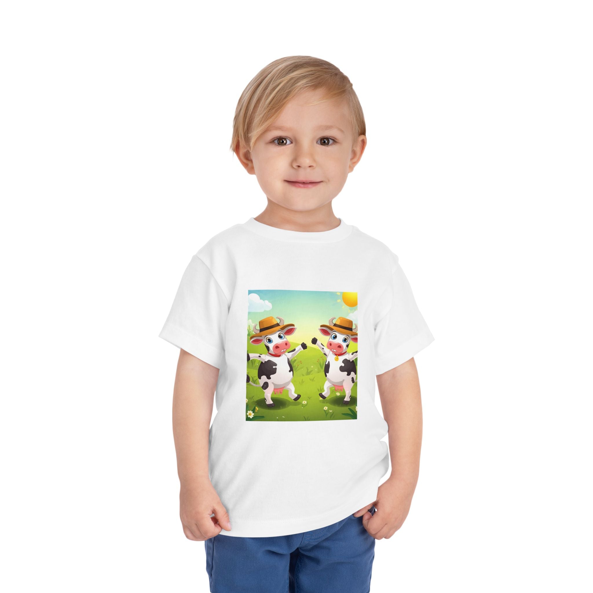 Cute Cow Fun Farm Toddler Short Sleeve Tee